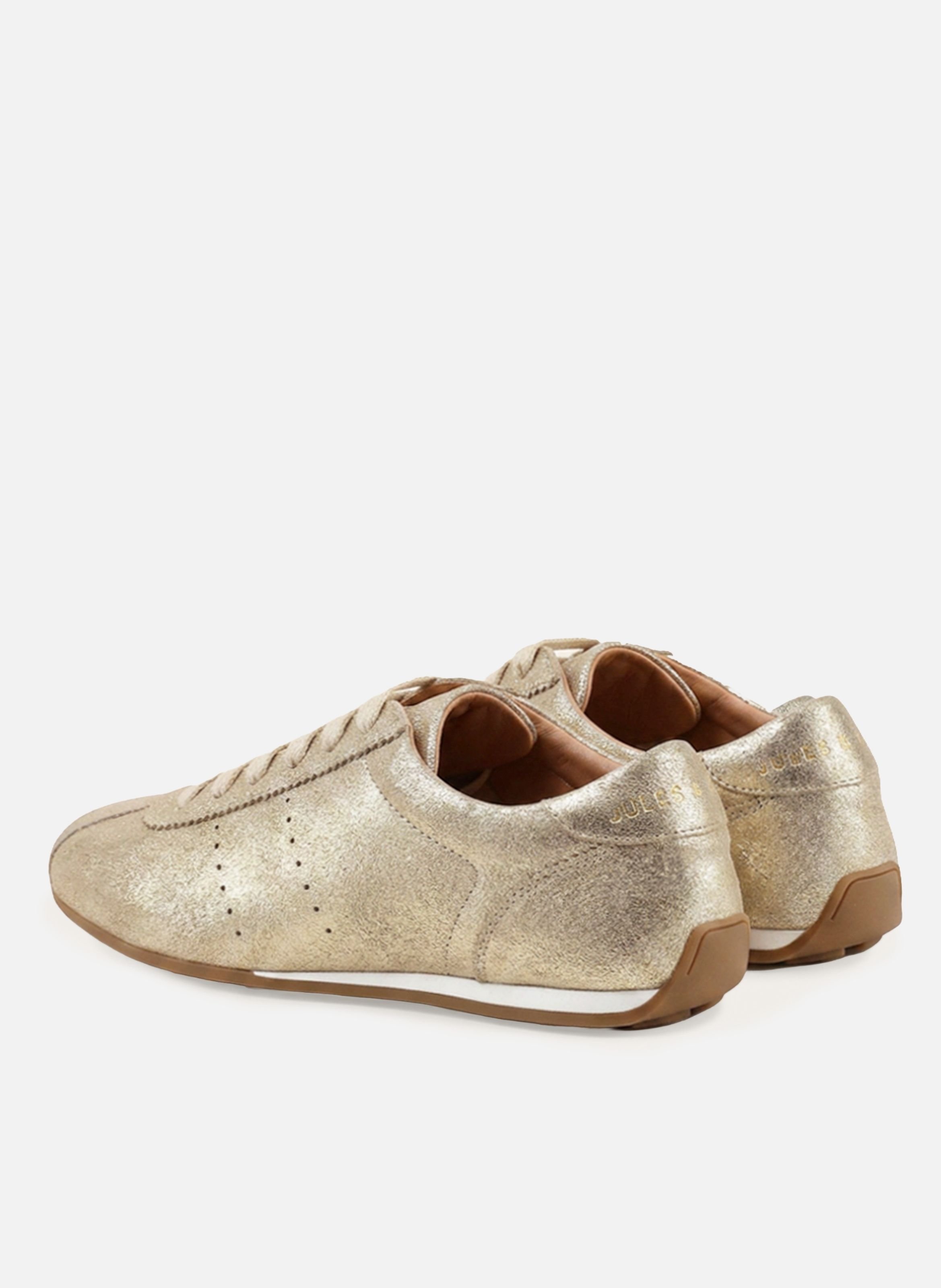 Metallic Leather Sofia Sneakers JULES & JENN Golden