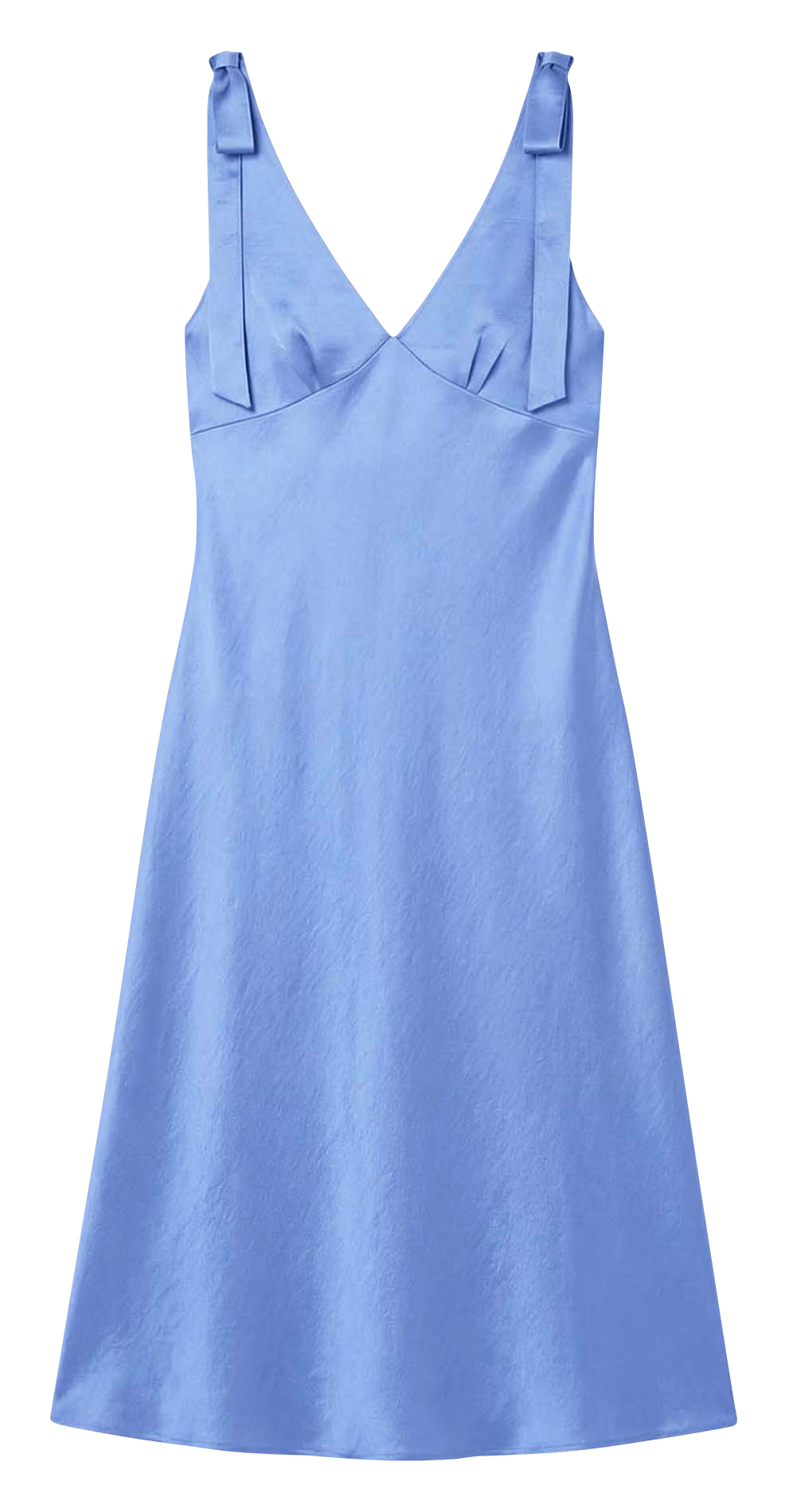 Halflange, satijnen jurk met V-hals TARA JARMON Blauw