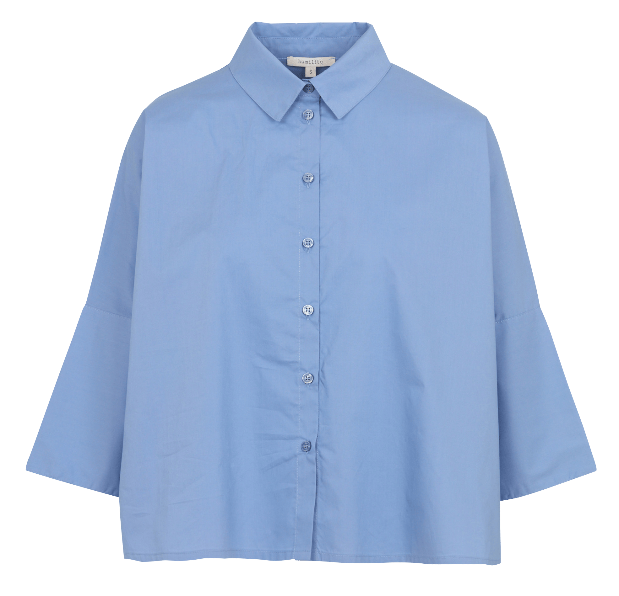 Weites Hemd mit Baumwollmuster HUMILITY Blau