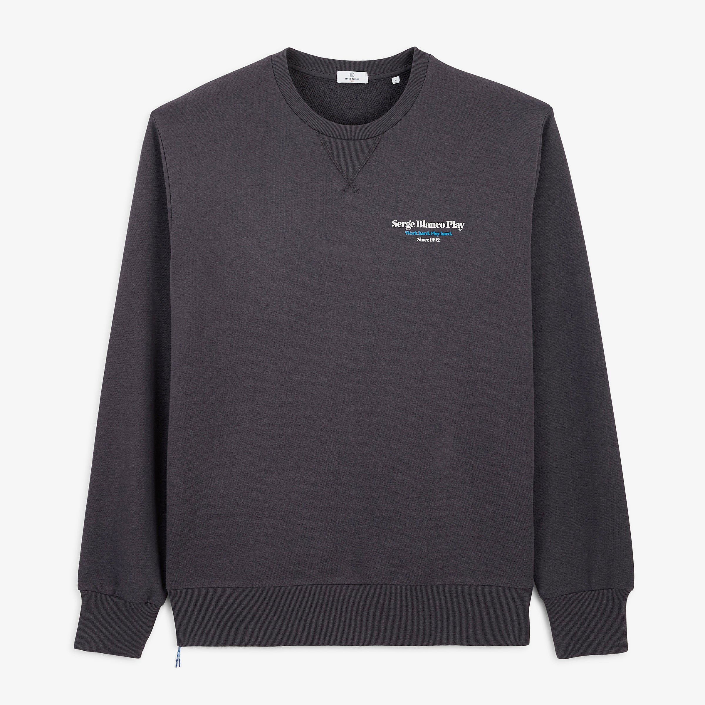 Round neck sweatshirt with "MUNCHIES CALL" print in asphalt grey sbplay SERGE BLANCO Grey