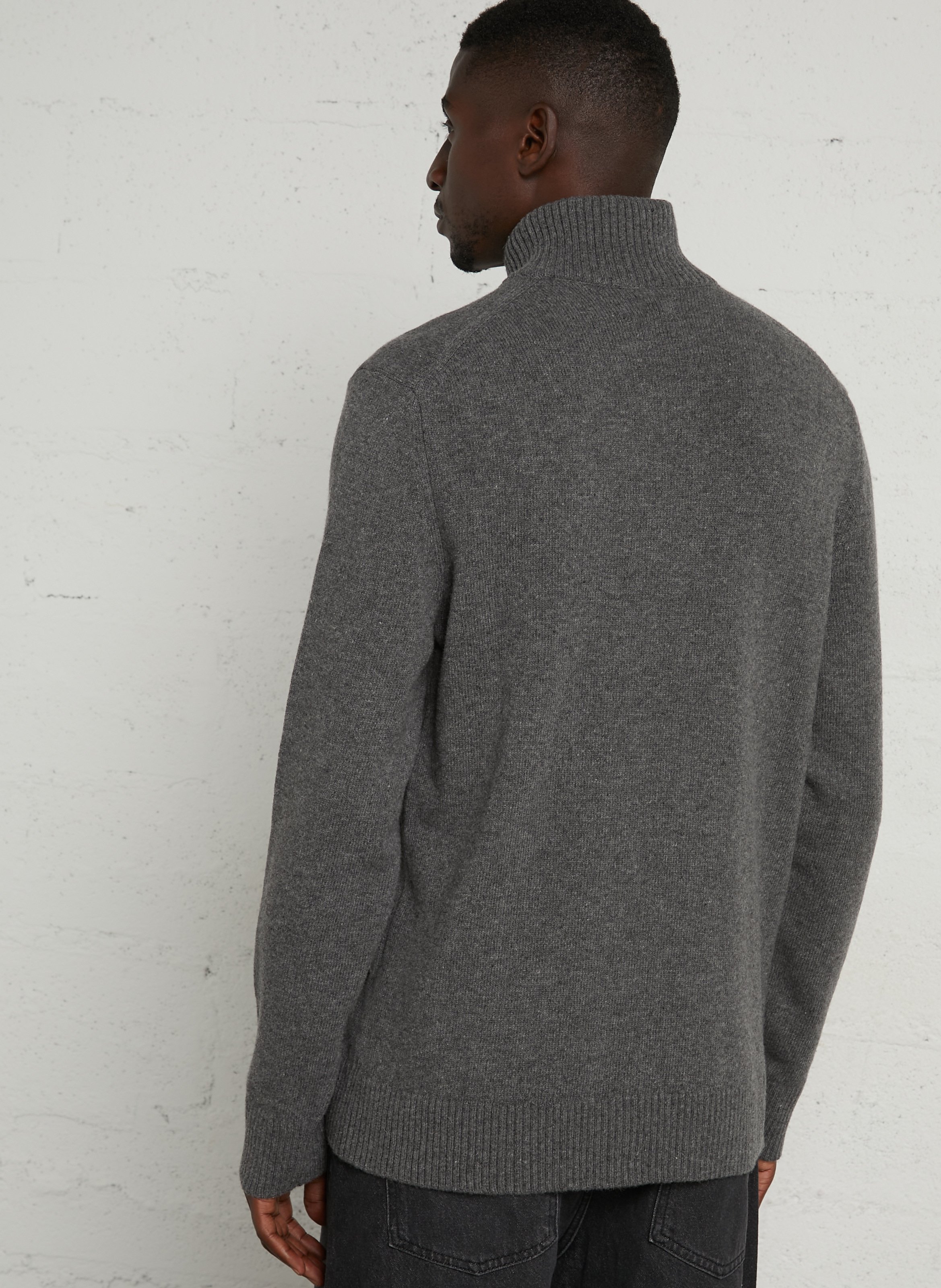 Pull droit col cheminé en laine mélangée AU PRINTEMPS PARIS Gris