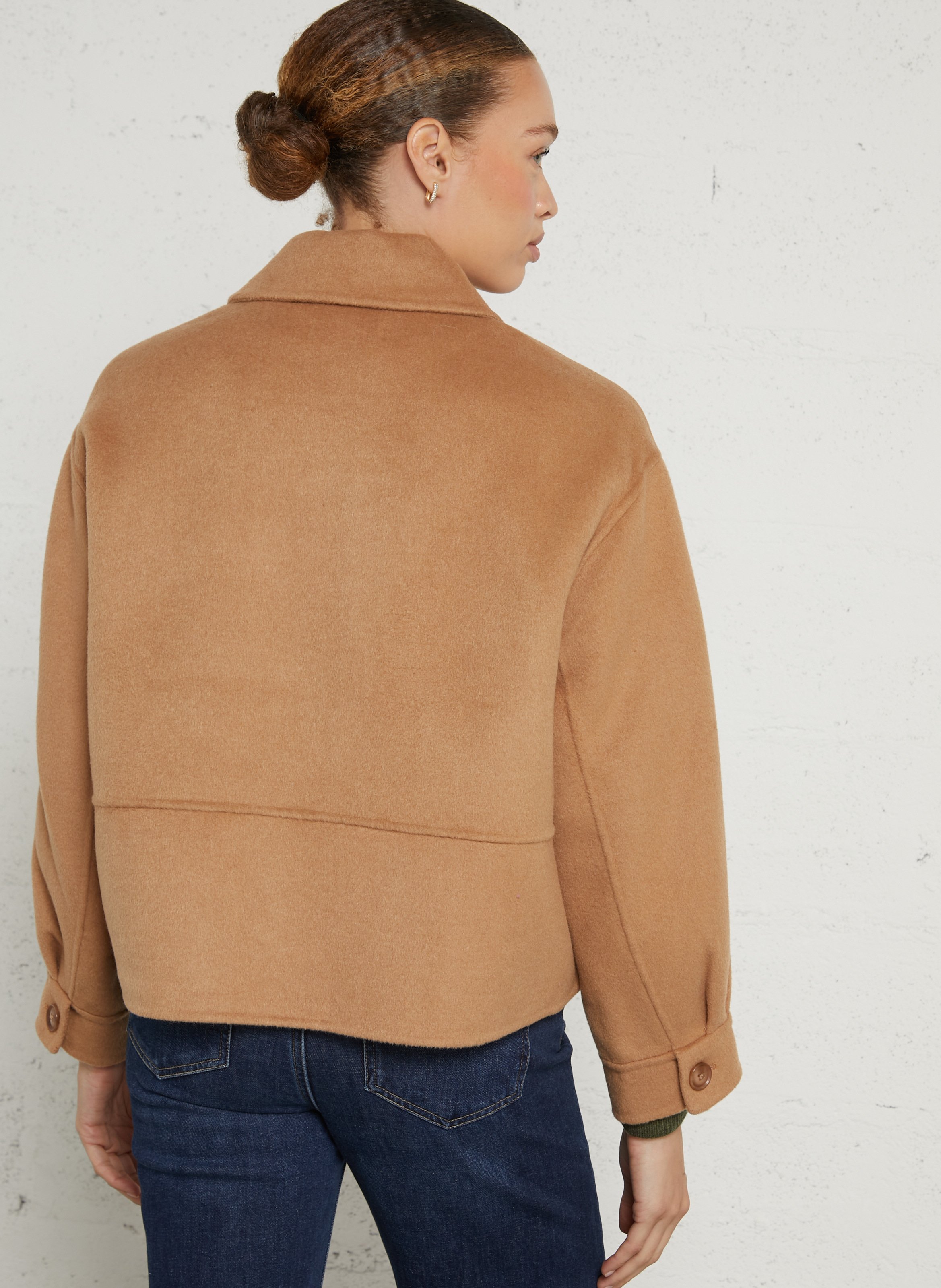 Veste en laine mélangée JC SOPHIE Marron