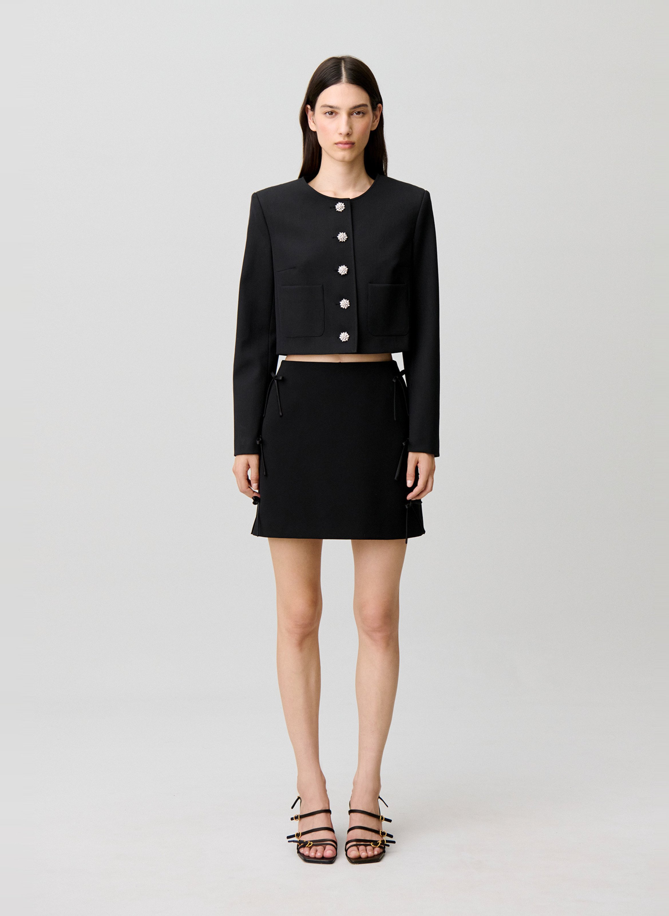 Veste tailleur droite et courte CLAUDIE PIERLOT Noir