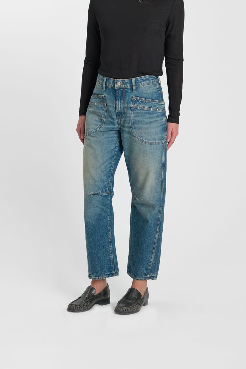 Loose jeans, wide leg, length 34 LE TEMPS DES CERISES Blue