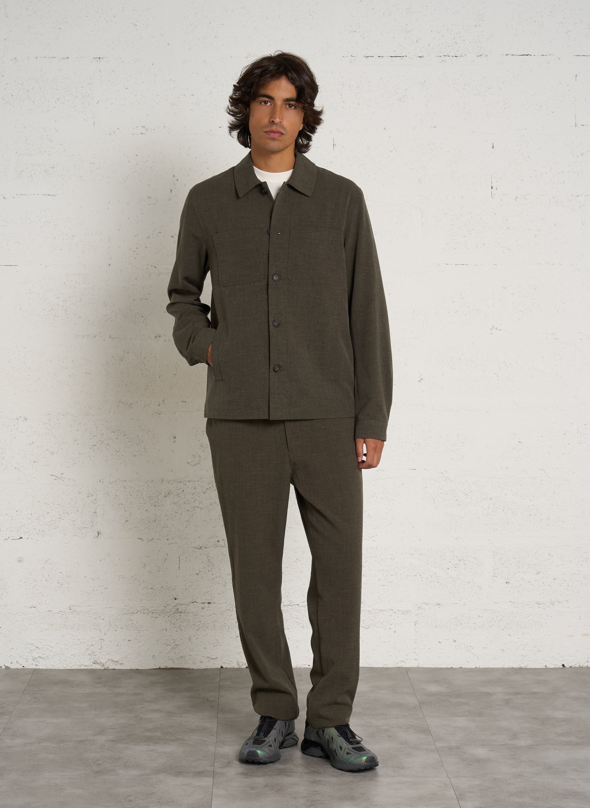Chemise droite col classique LES DEUX Kaki