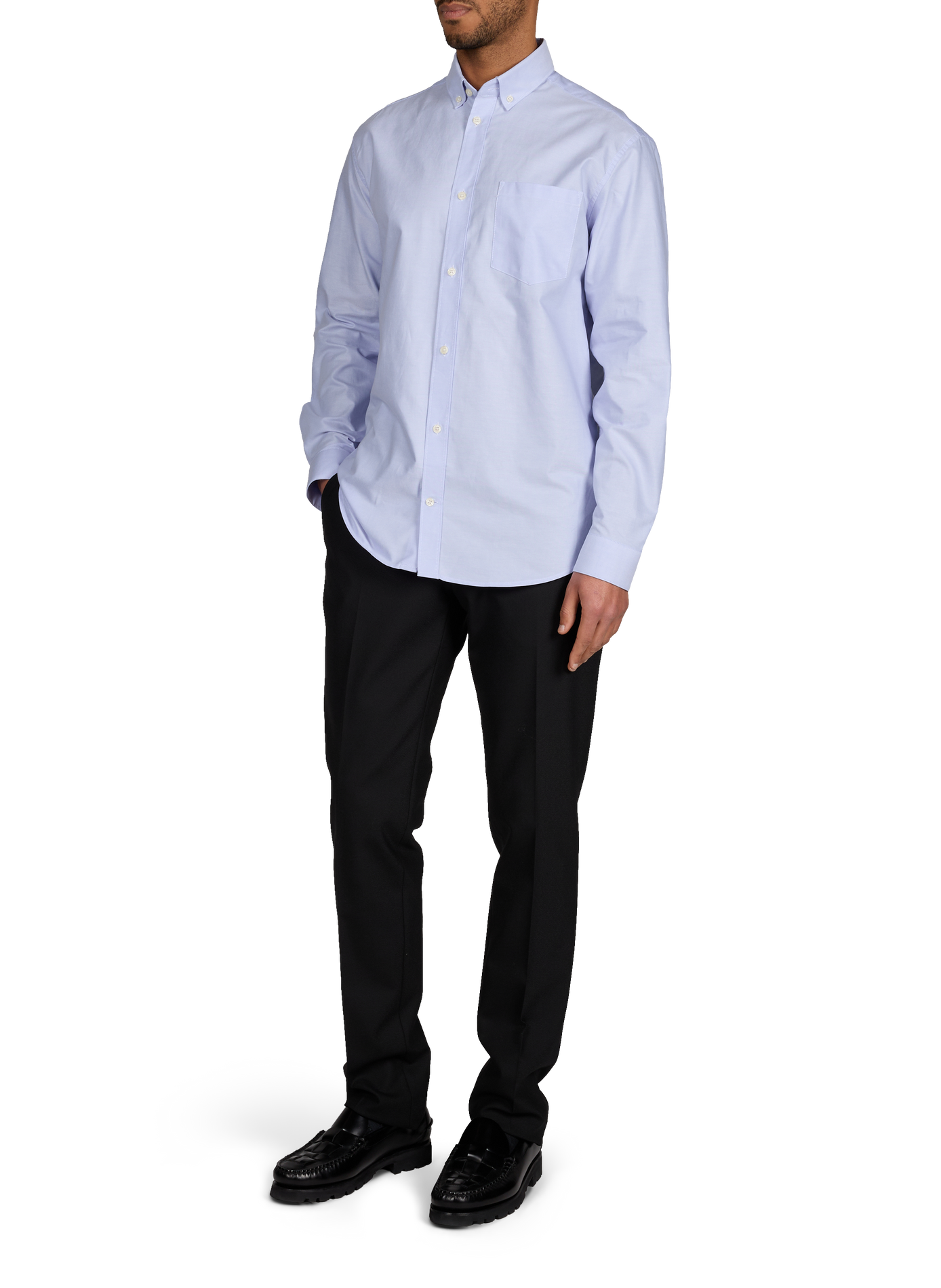 Hox-D straight-cut cotton shirt AU PRINTEMPS PARIS Blue