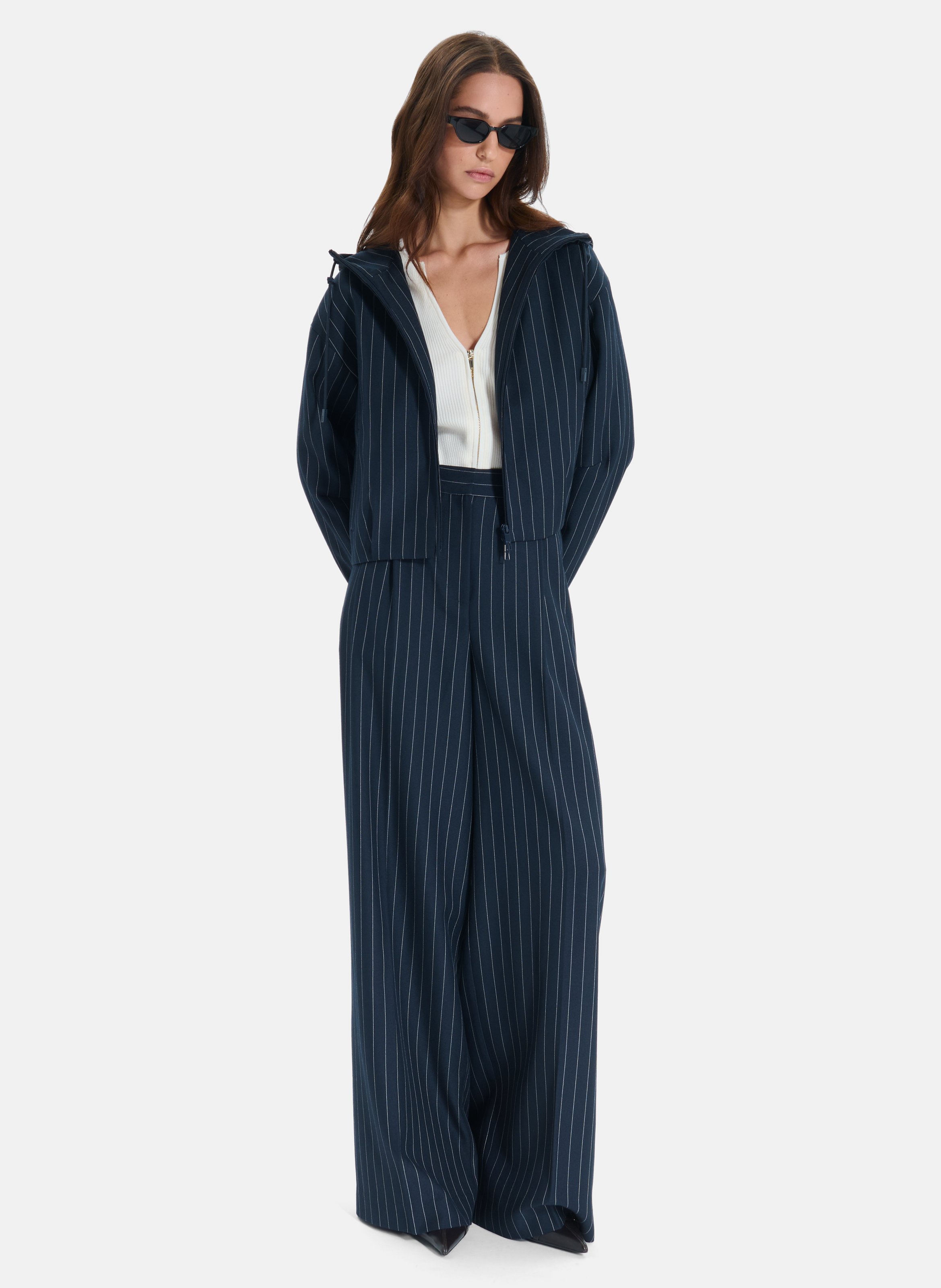 Pantalon large à plis ZAPA Blanc