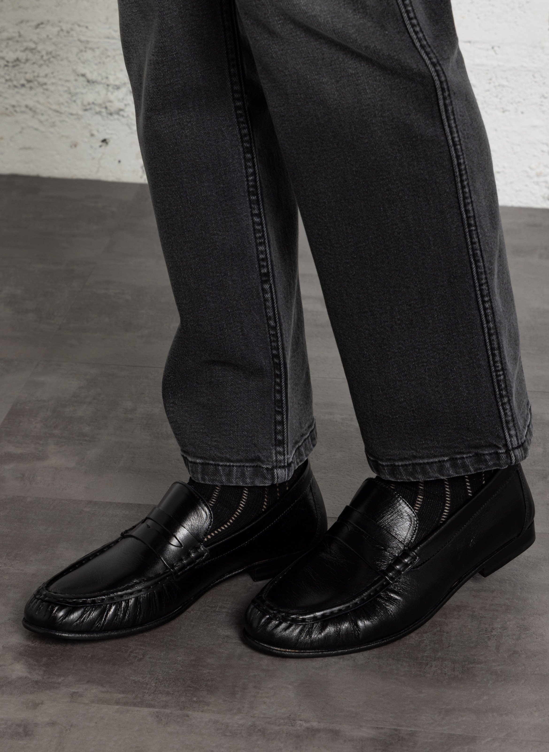 Leather loafers POSA Black