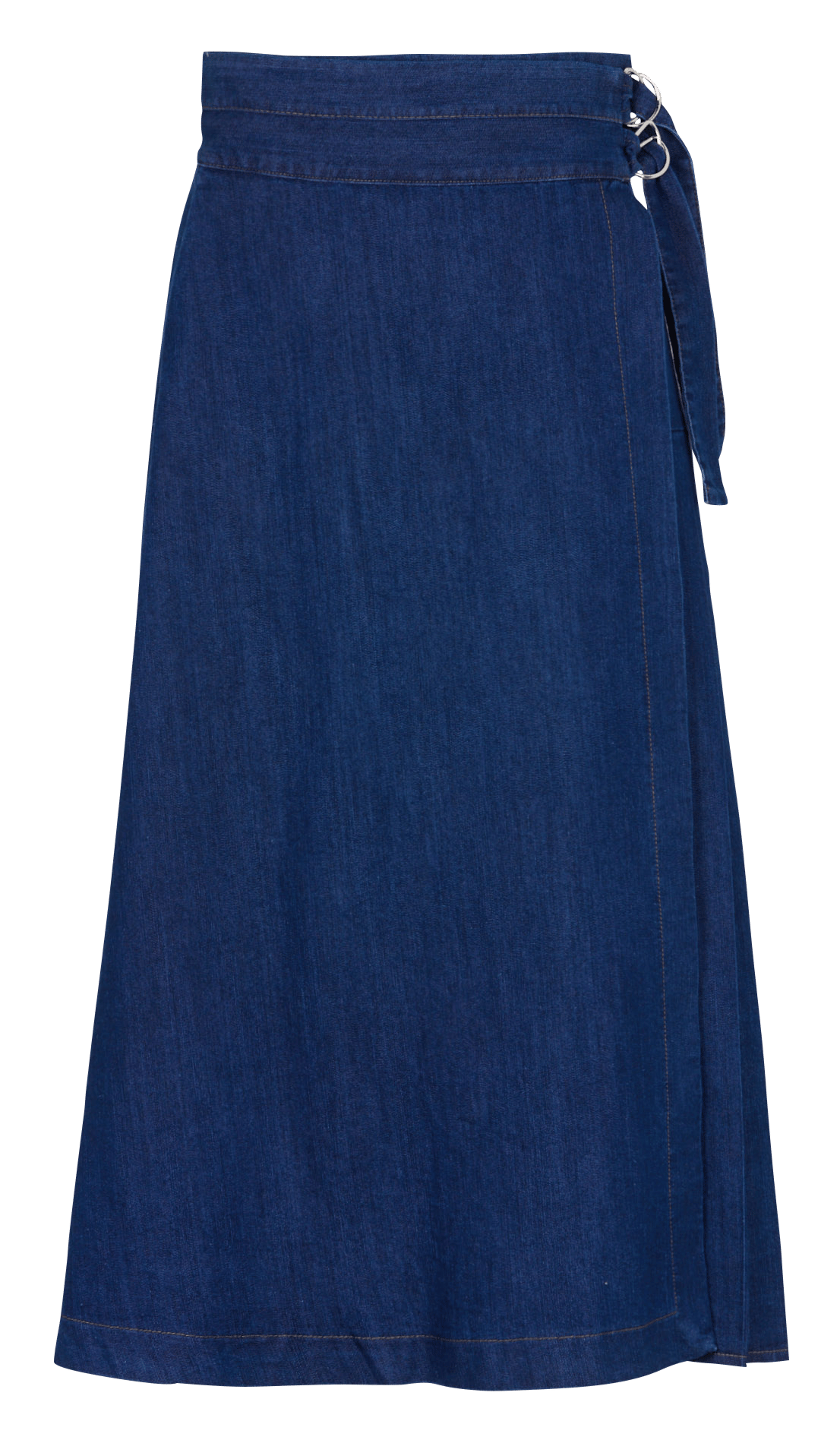Midi wrap denim skirt in blended cotton LA FEE MARABOUTEE Blue