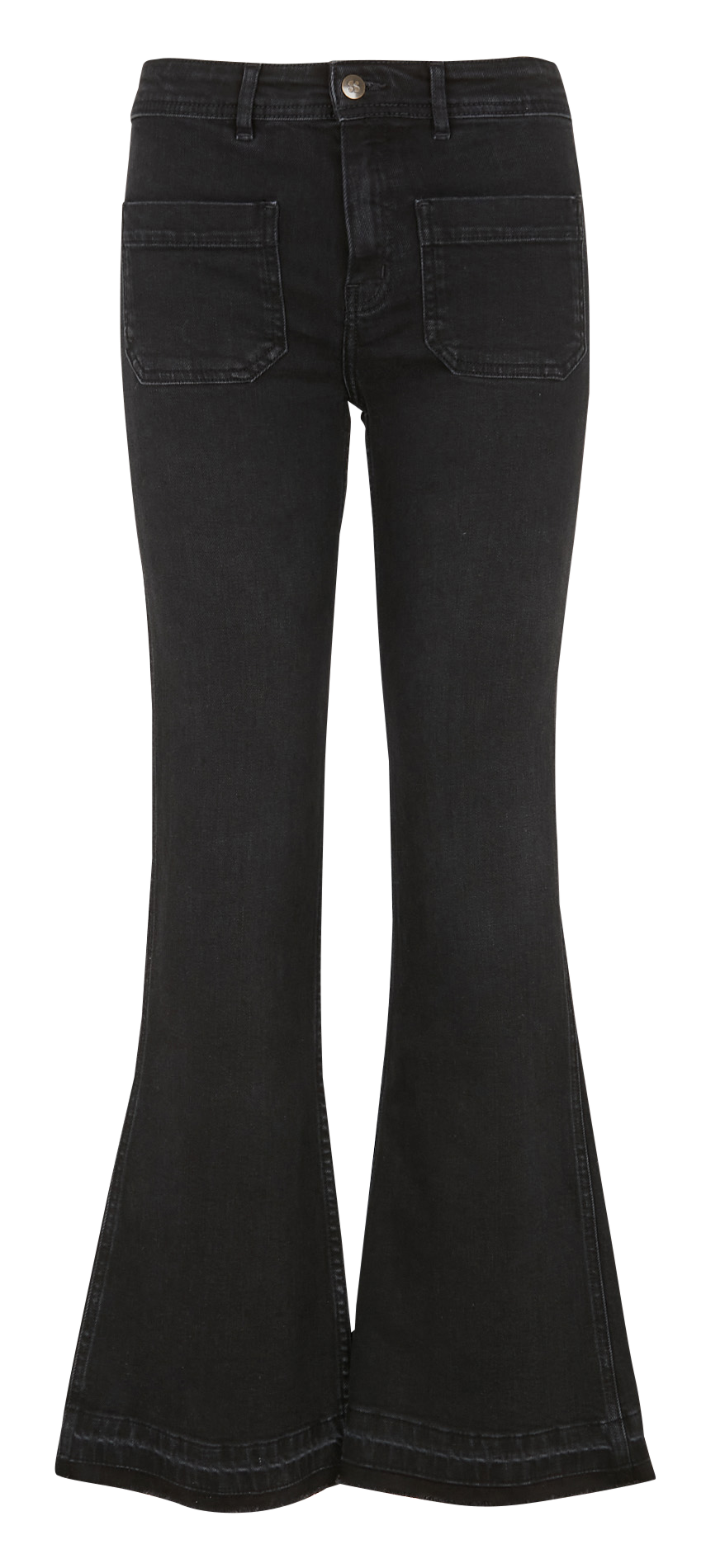 Jean flare en coton délavé SWILDENS Noir