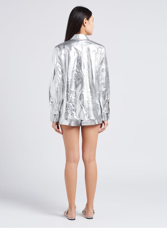 Sandales plates en cuir métallisé | Argent by IRO Sandales plates en cuir métallisé Argent