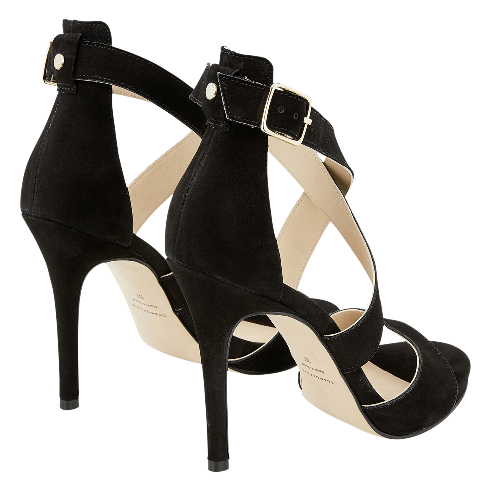 Sandales à talons hauts en cuir COSMOPARIS Noir