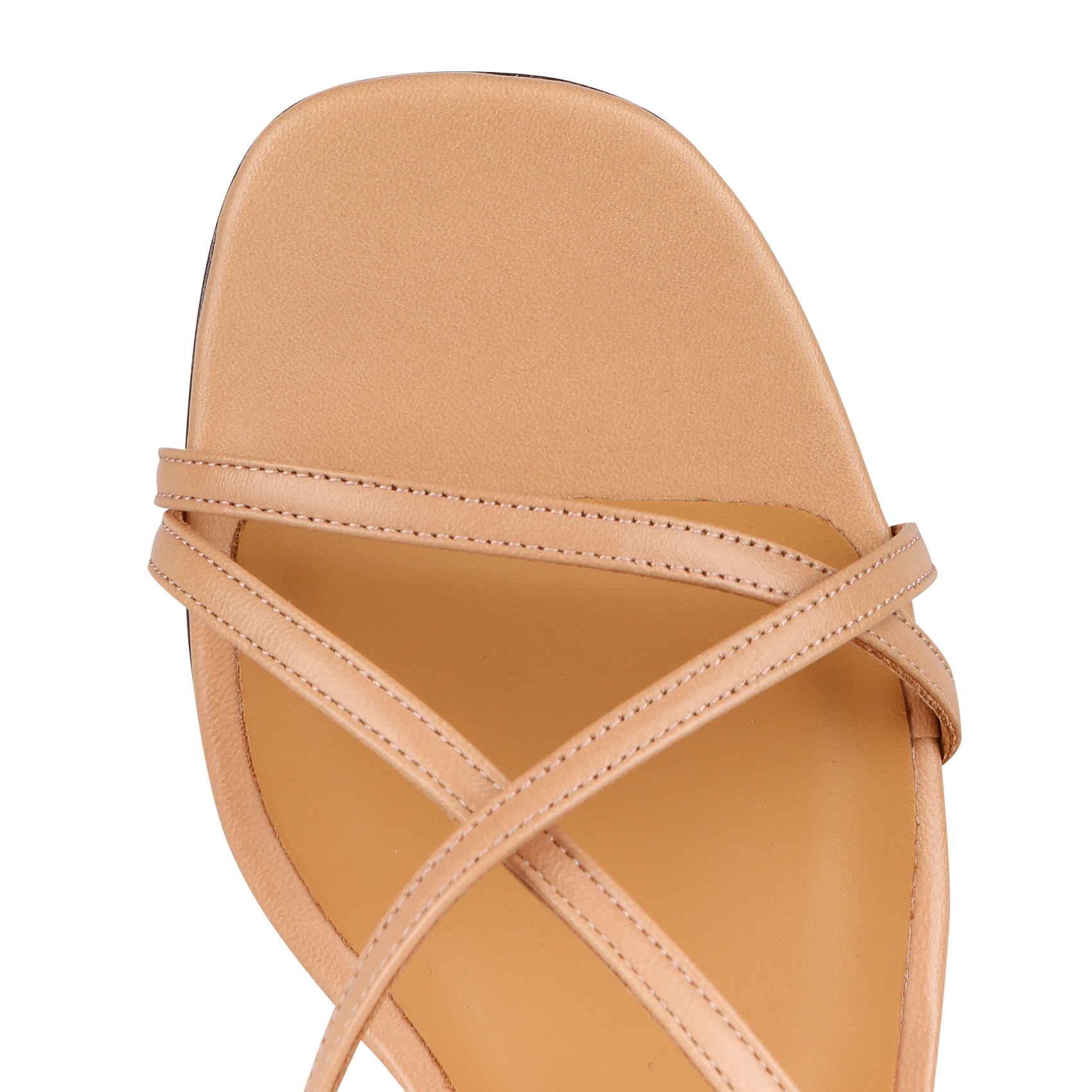 Leren sandaaltje met hak RIVECOUR Bruin