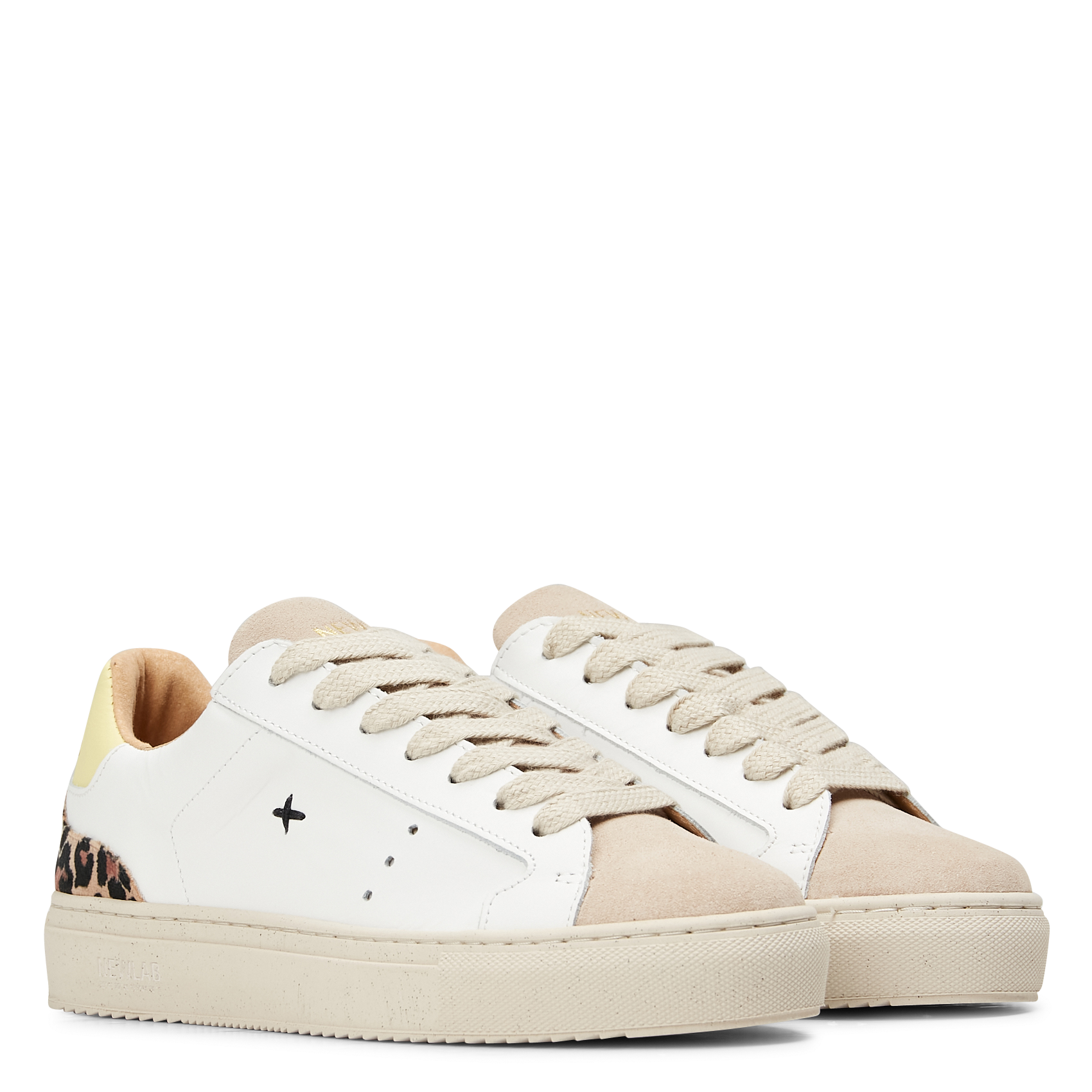 Leather flatform sneakers NEWLAB Beige