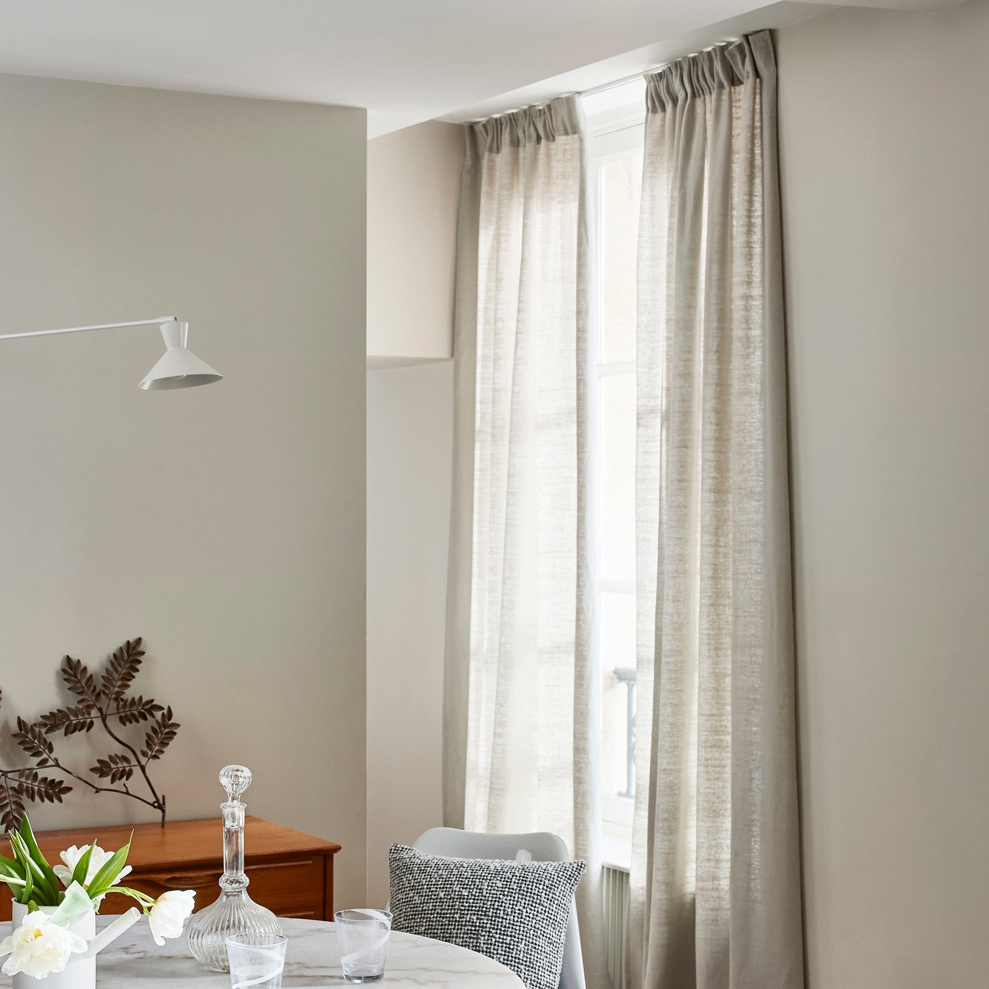 AUBIN - Linen curtain with gathering tape MADURA Grey