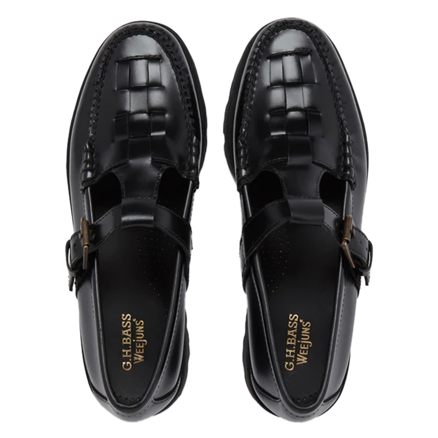 Mocassins en cuir tressés Noir