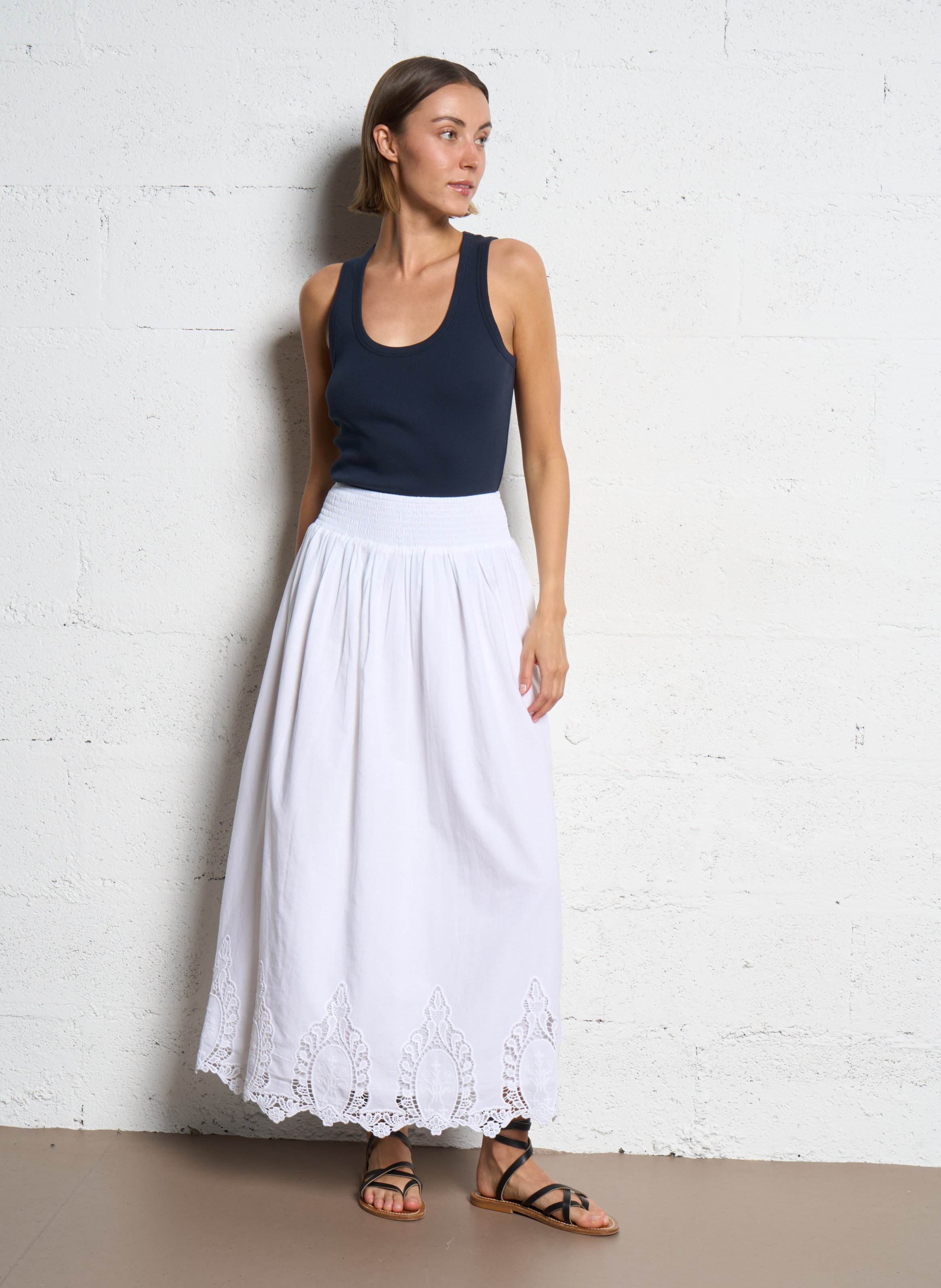 Basic cotton sleeveless top IKKS Blue