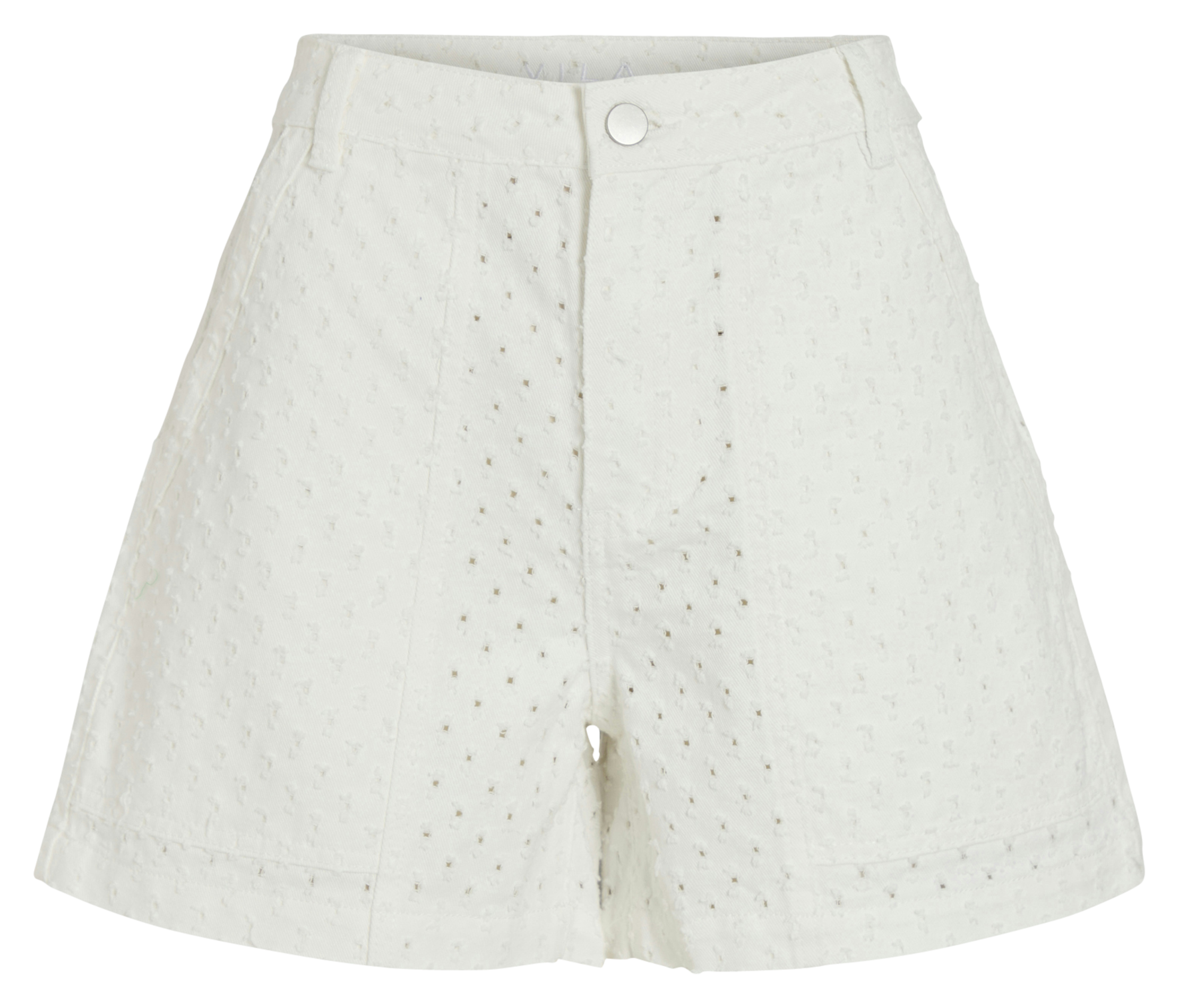 Short droit en coton brodé VILA Blanc