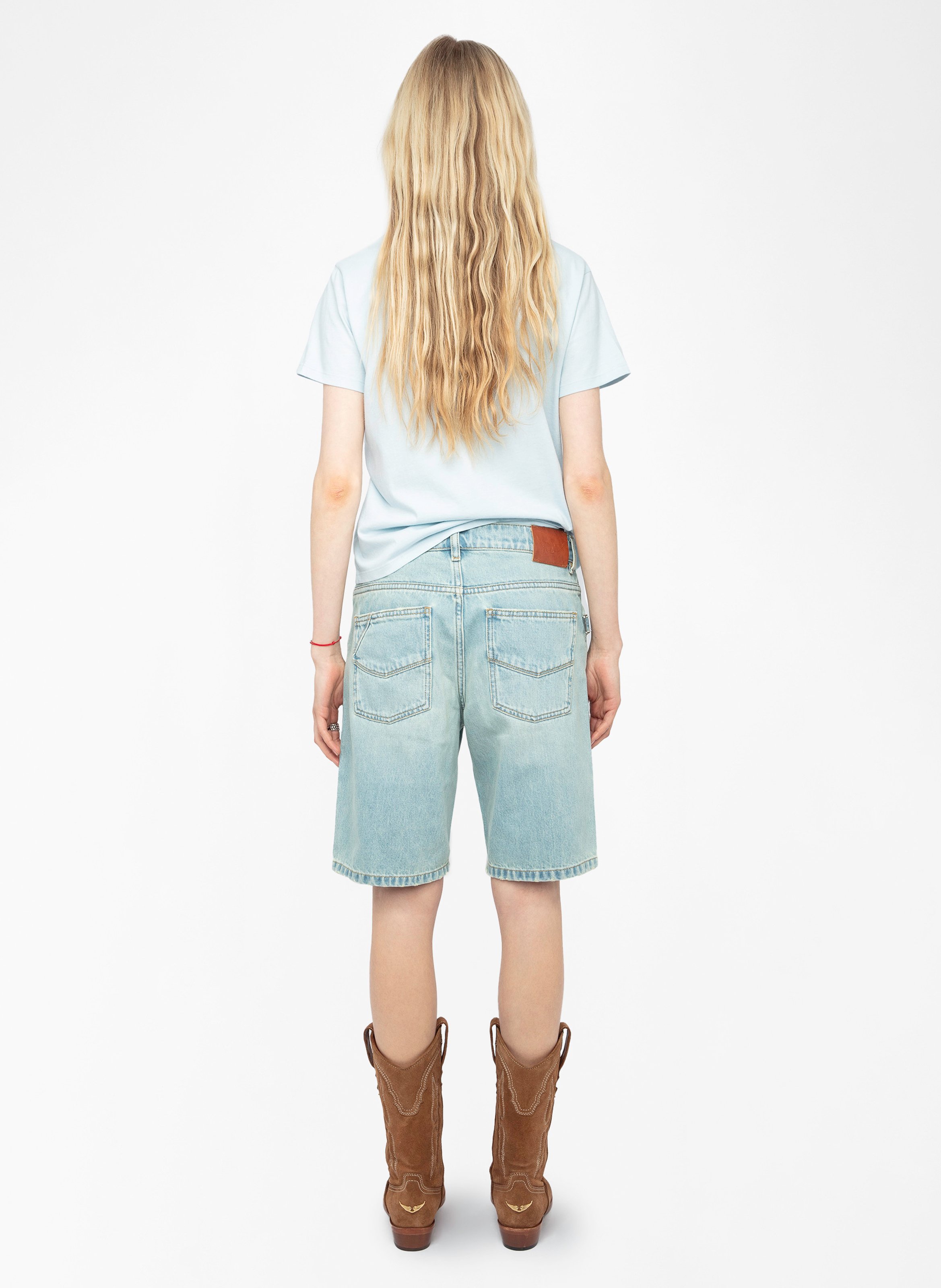 Tee-shirt col rond en coton ZADIG&VOLTAIRE Bleu