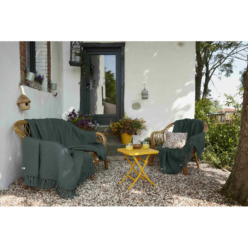 Plaid en coton pur L'EFFET PAPILLON Gris