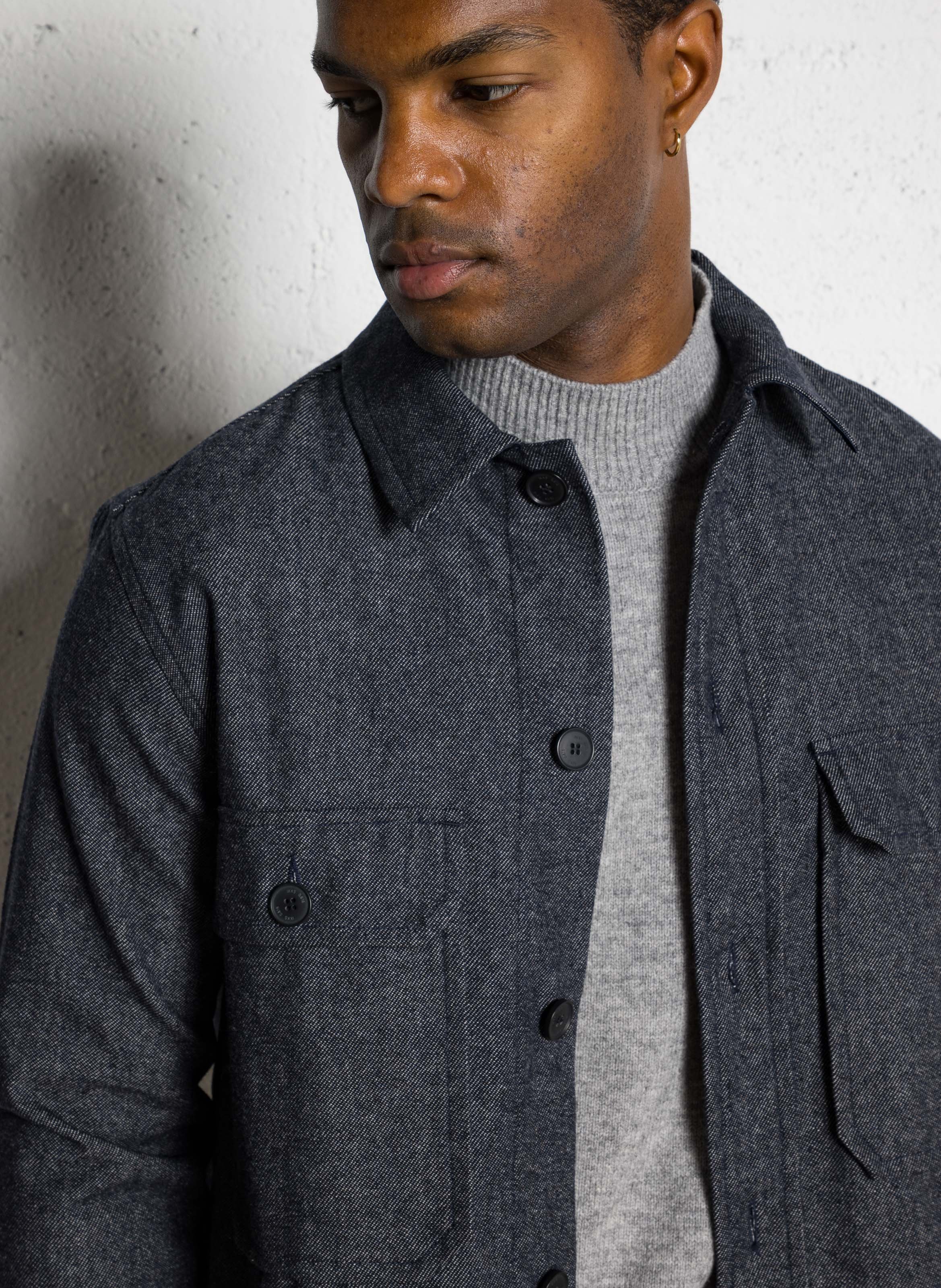 Gerade Strick-Überhemd IKKS Blau