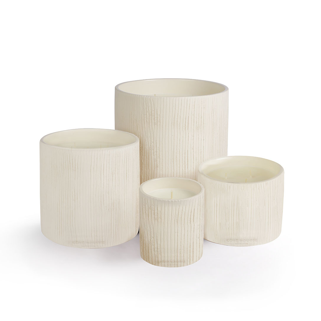 Bougie céramique striée blanche COTE BOUGIE Blanc