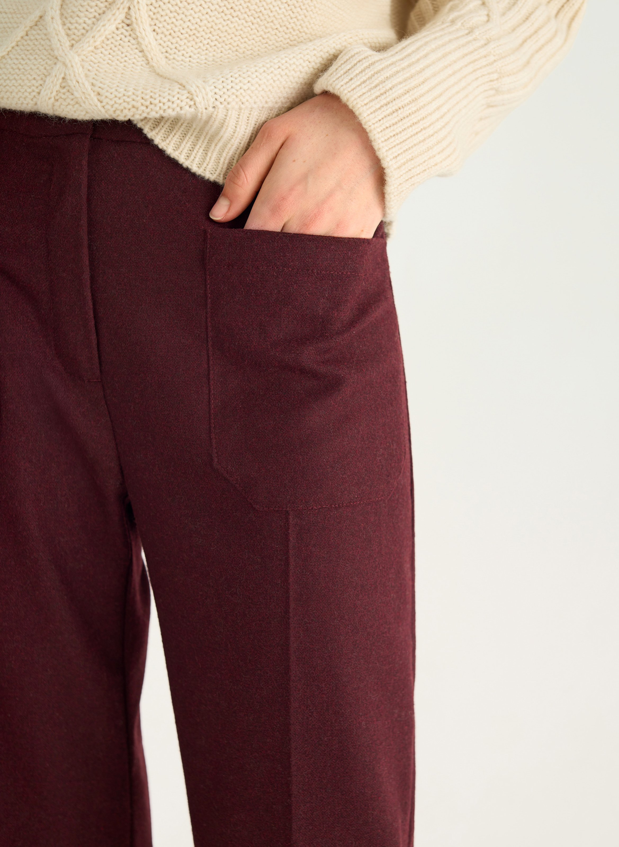 High-waisted wide-leg pants with a mottled finish ACOTE Purple