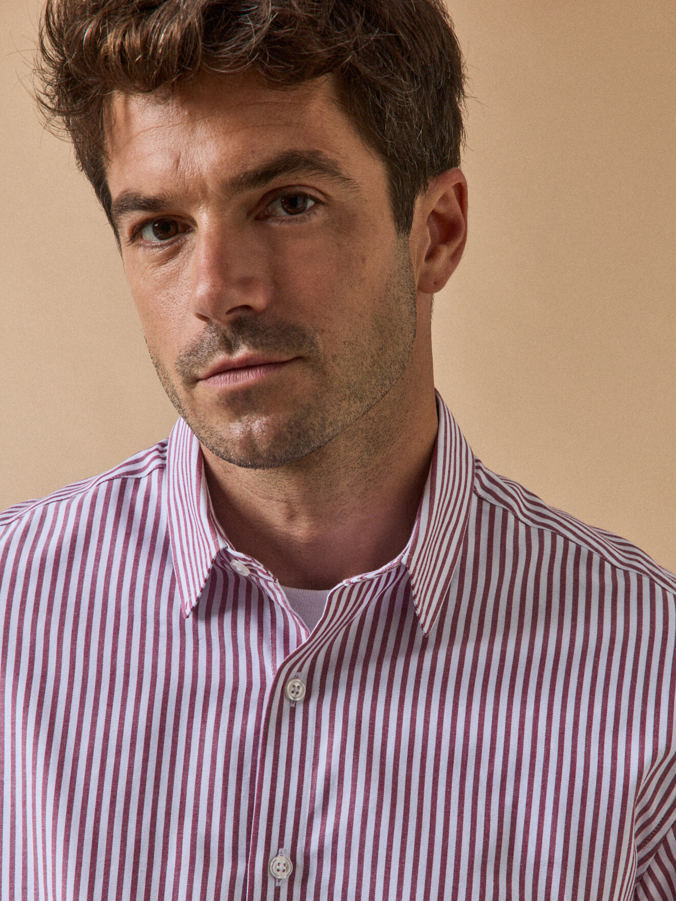 Contemporary cut striped shirt CYRILLUS Red