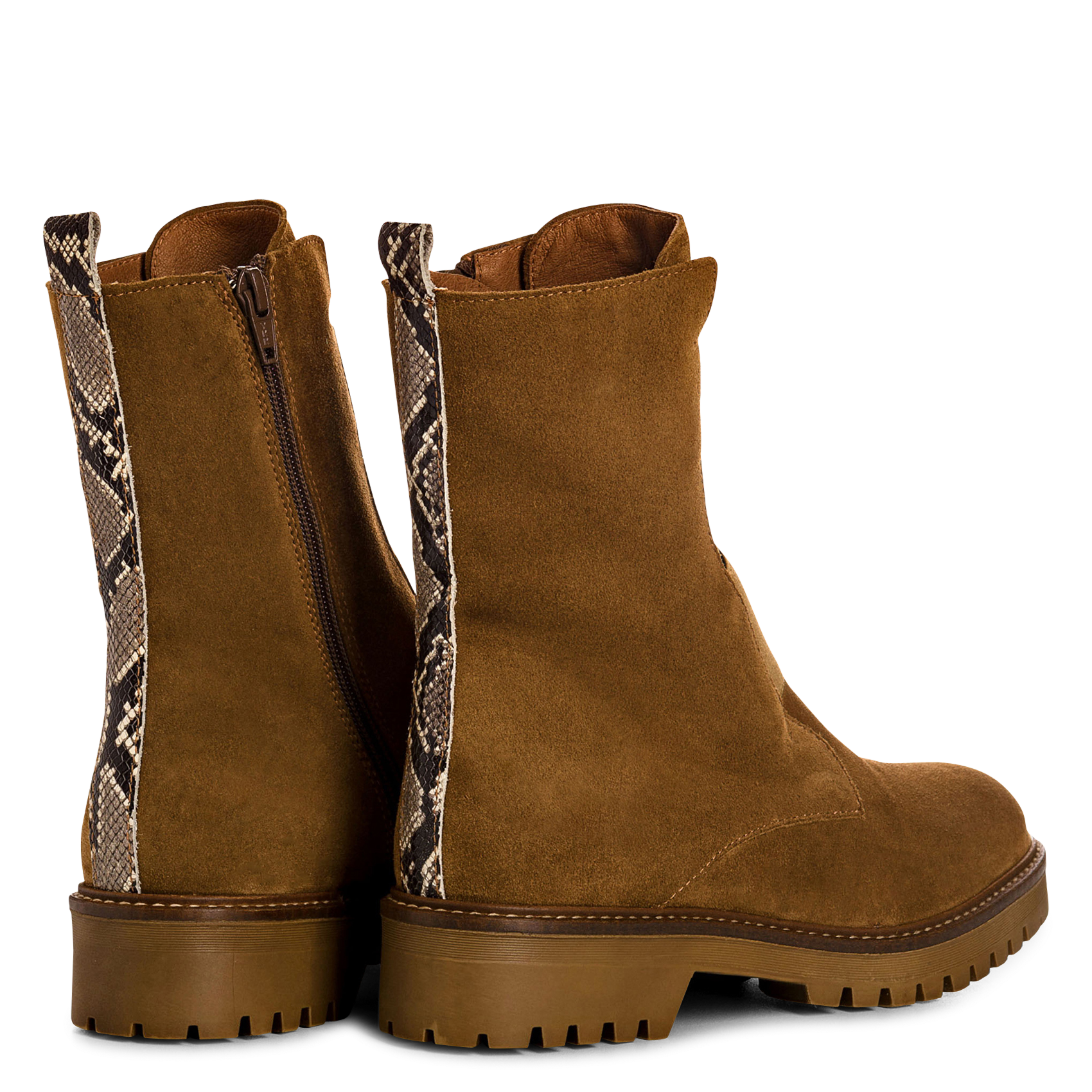 Enkellaarzen van veloursleer REQINS Beige