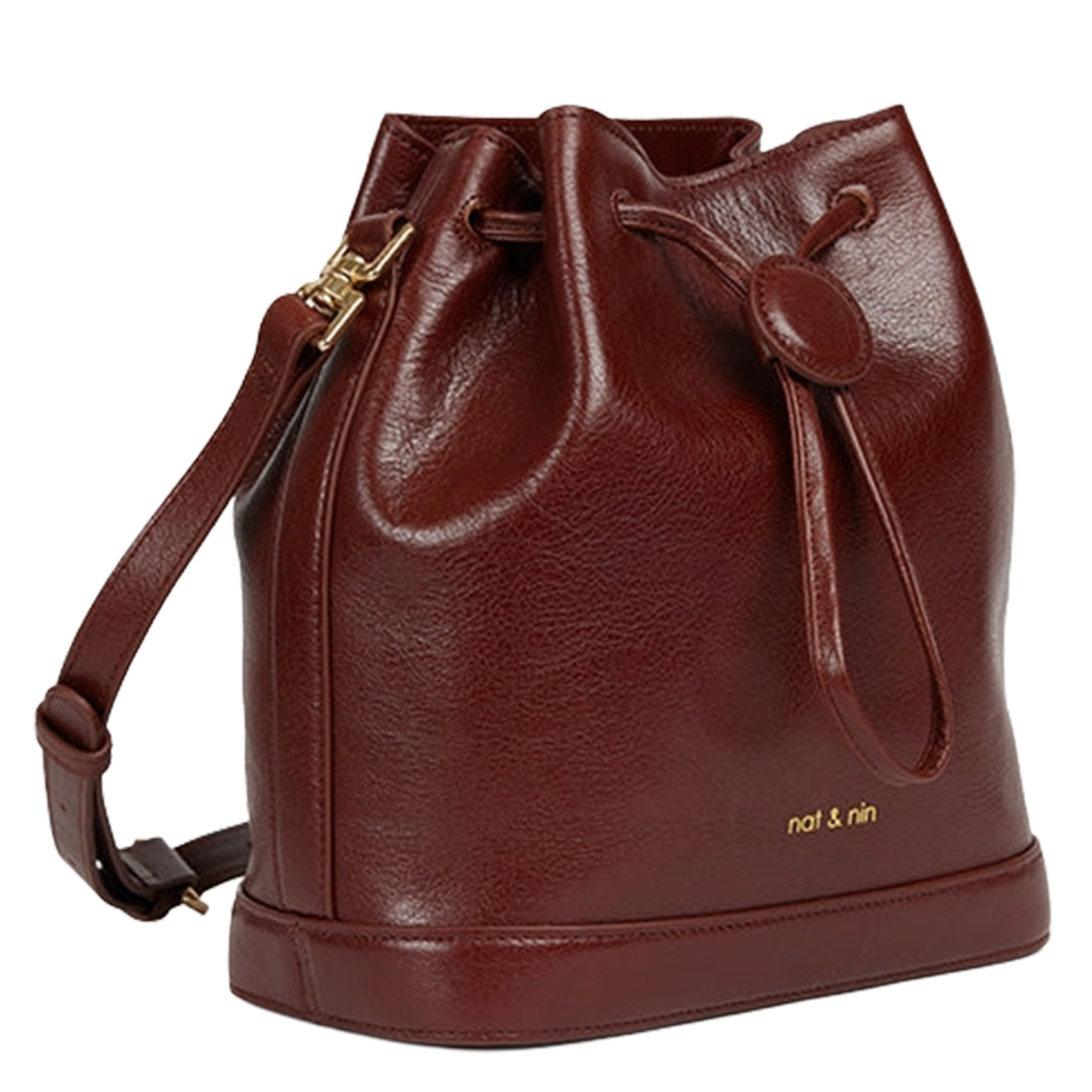 Beuteltasche aus Leder NAT & NIN Braun