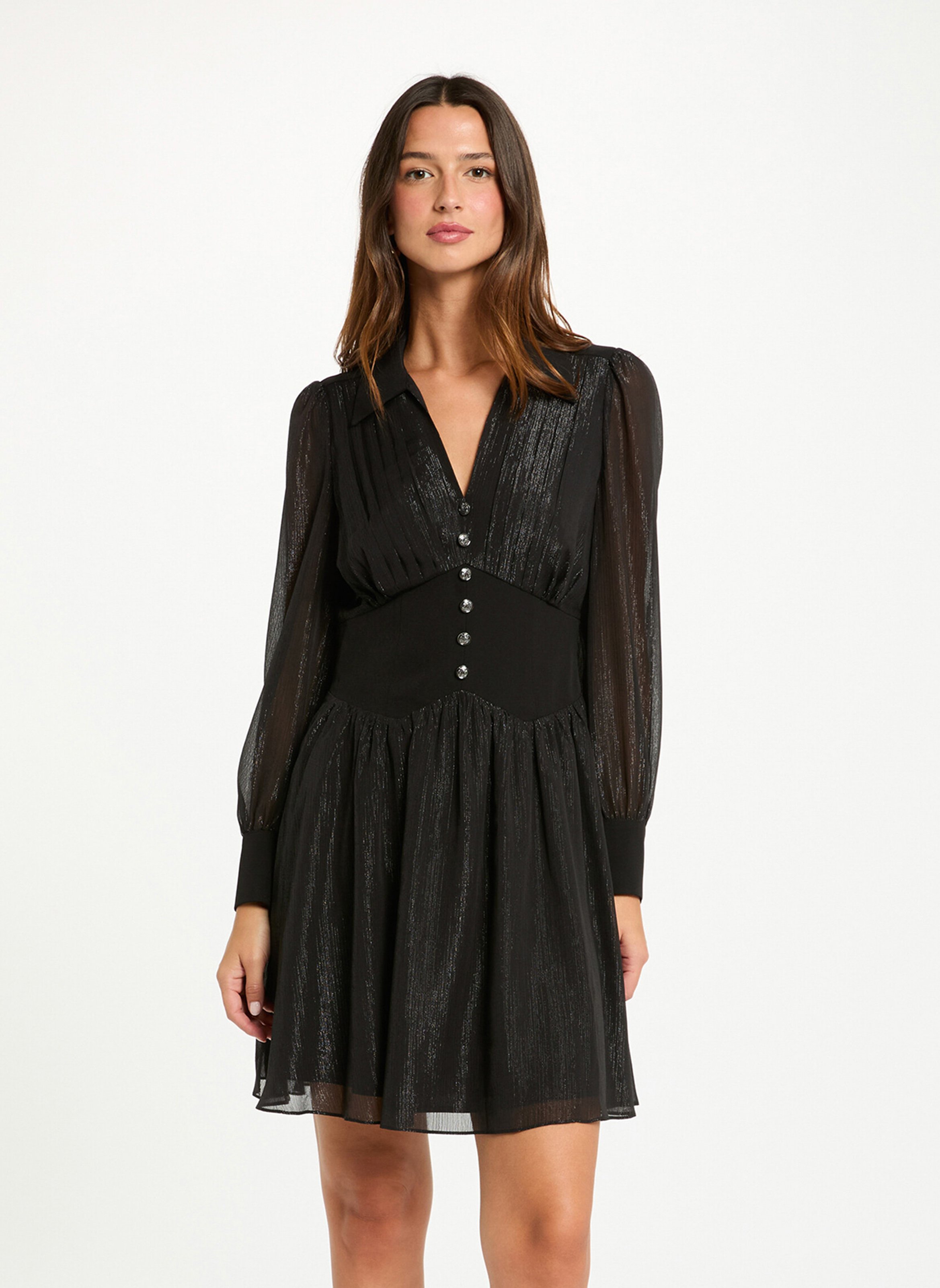 Robe col V  MORGAN Noir