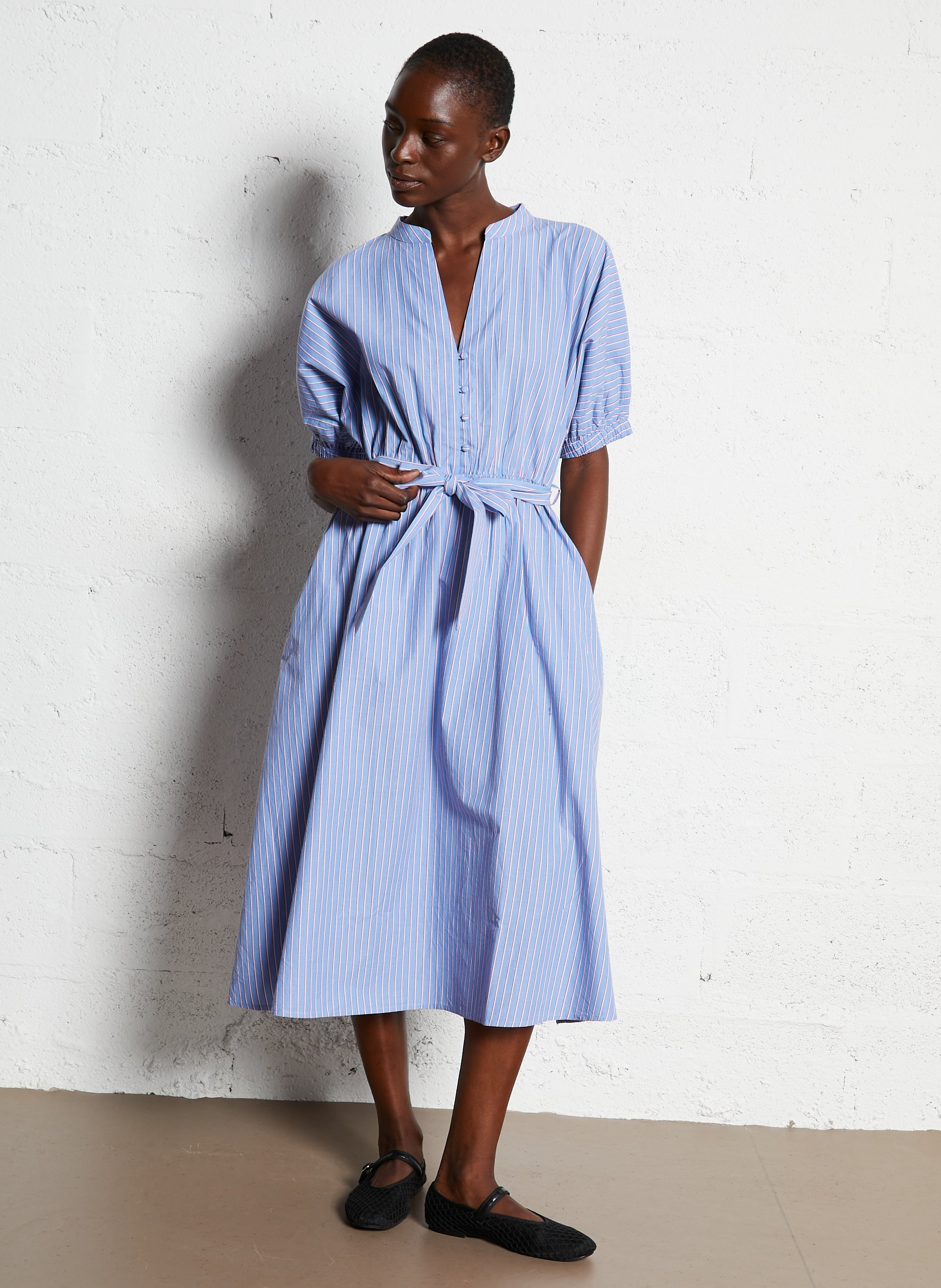 Robe cintrée en coton MAISON 123 Bleu