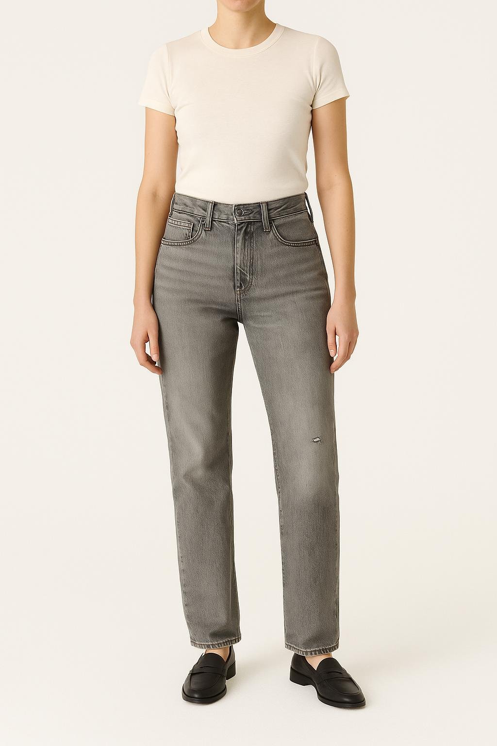 Cropped slim jeans with studs LEVI'S - Seconde main Grey