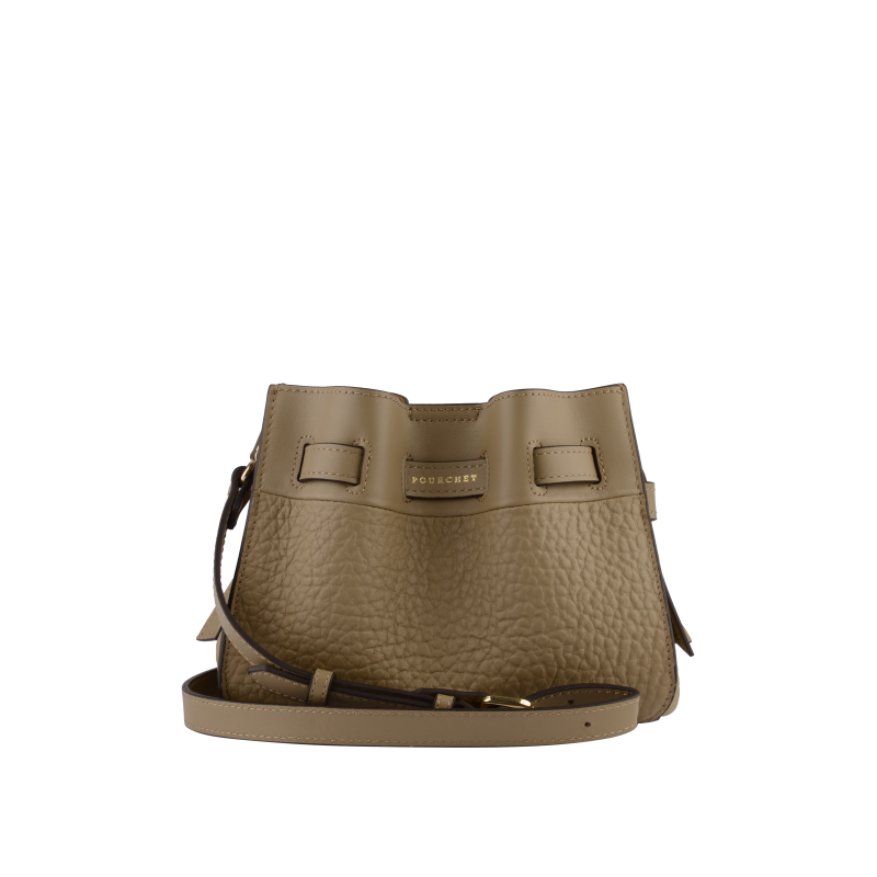 Shoulder bag - cowhide leather POURCHET Brown