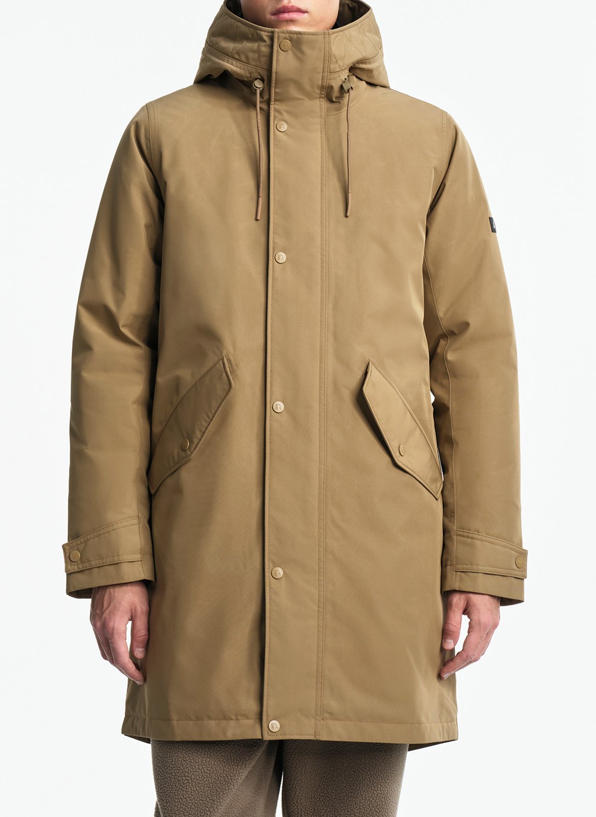 Parka droite mi-longue à capuche AIGLE Marron