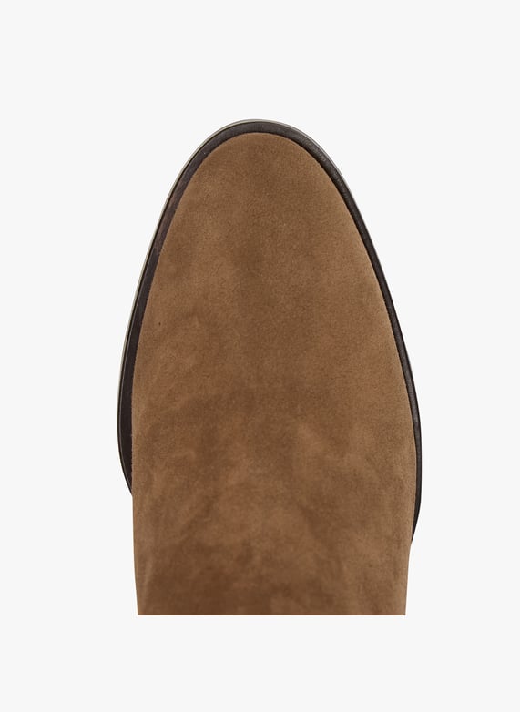 Veloursleder-Stiefeletten mit Absatz | Braun by RIVECOUR Veloursleder-Stiefeletten mit Absatz Braun