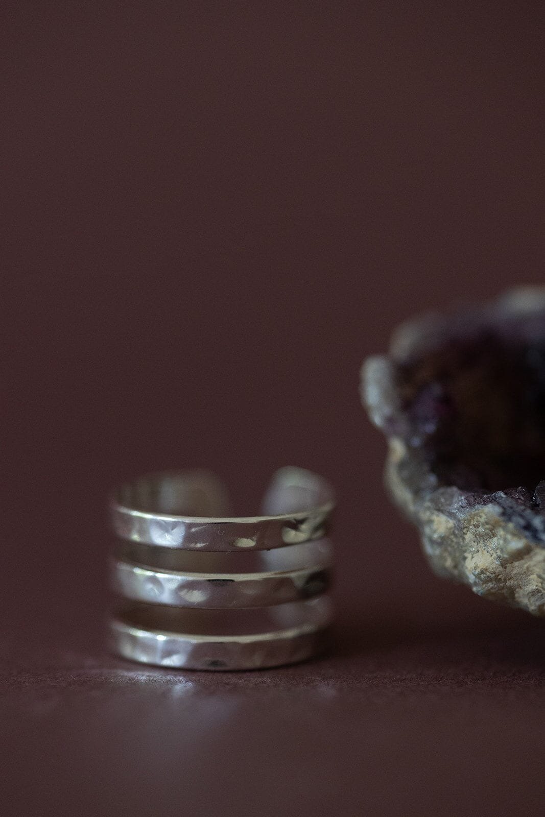 Hammered gold-plated ring MONSIEUR SIMONE Silver