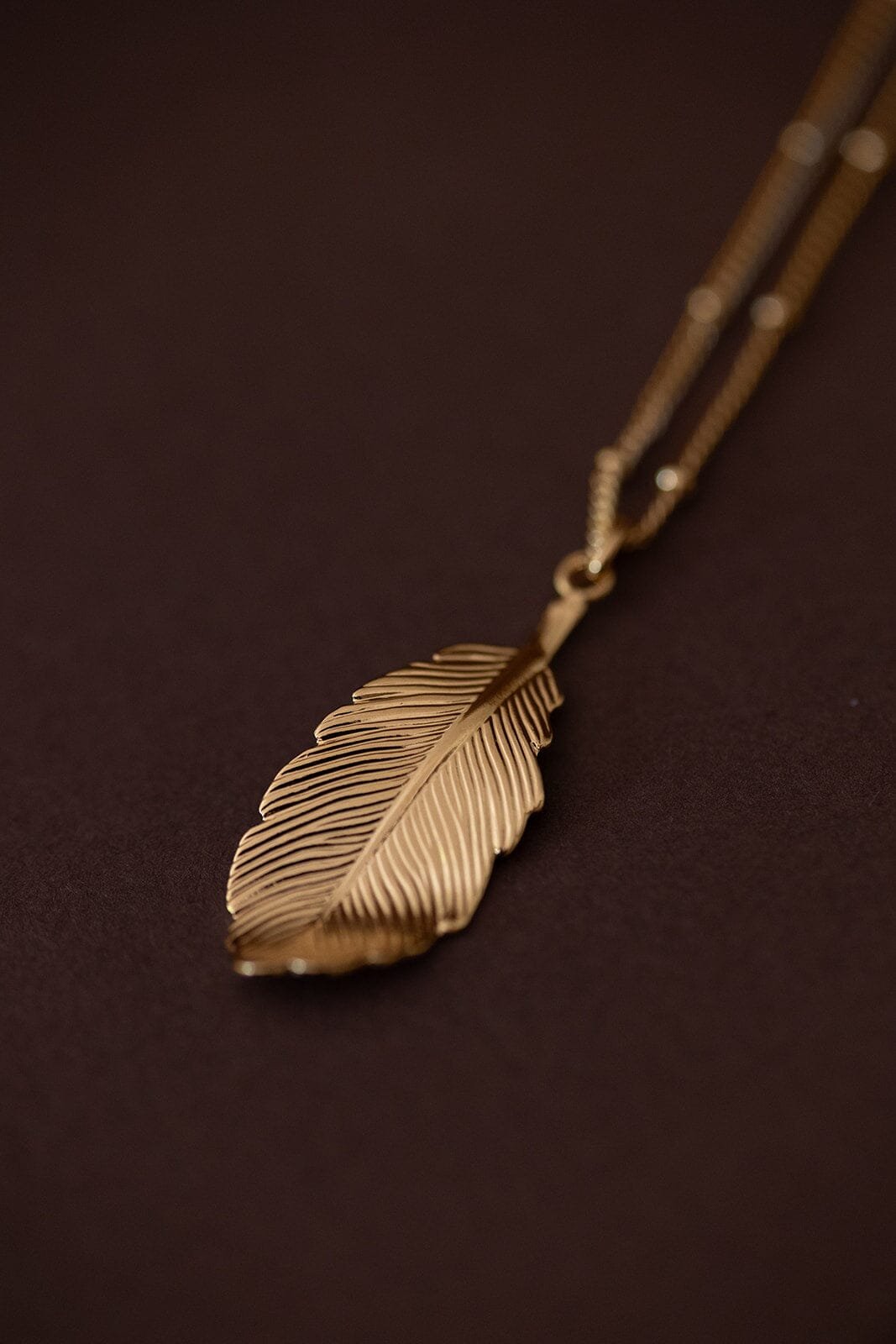 Gold-plated leaf necklace MONSIEUR SIMONE Golden