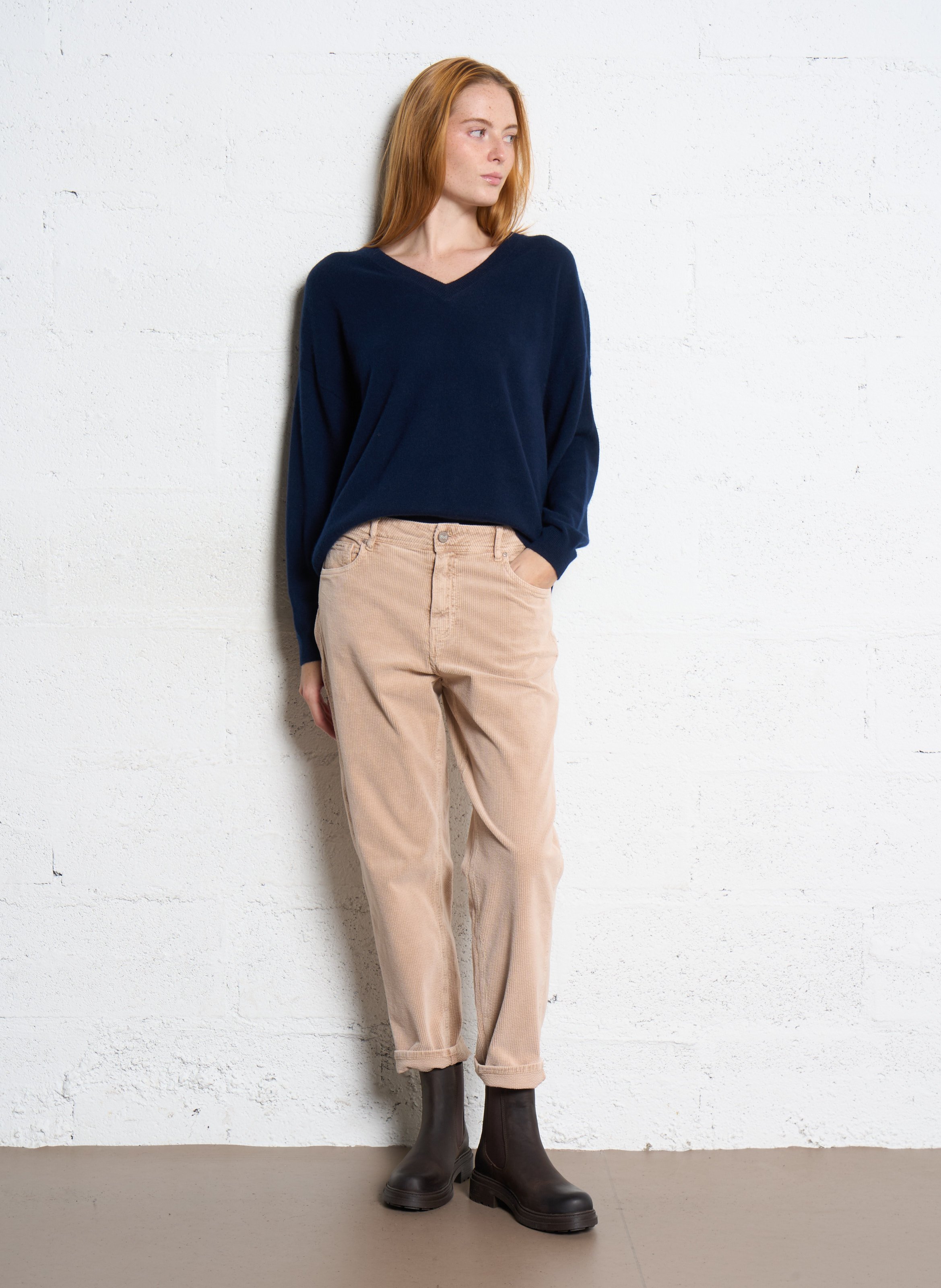 Pantalon slim en coton mélangé HOD PARIS Beige