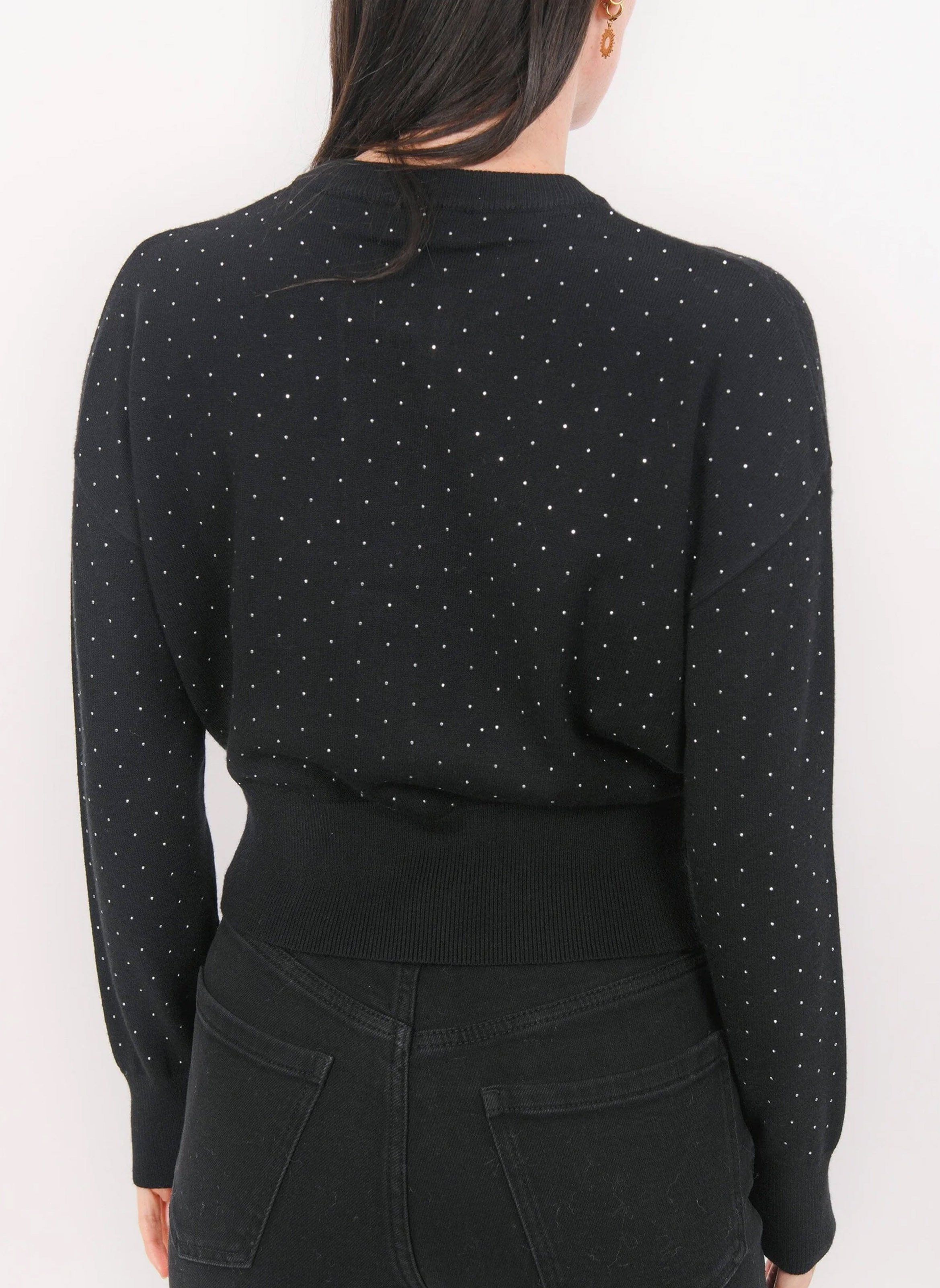 Pull oversize court col rond  KOOKAI Noir