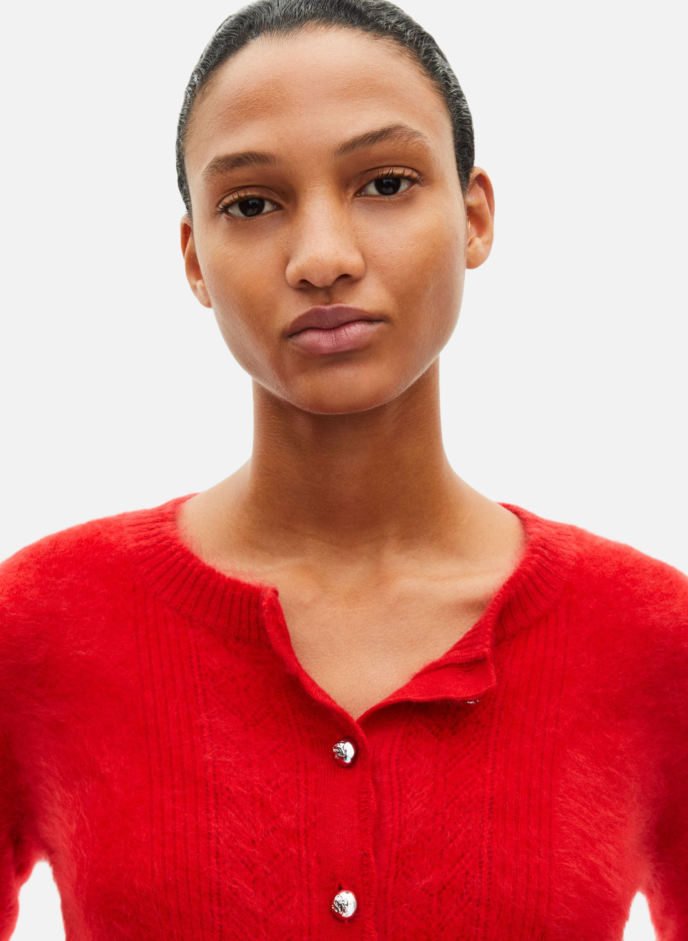 Cashmere cardigan Red