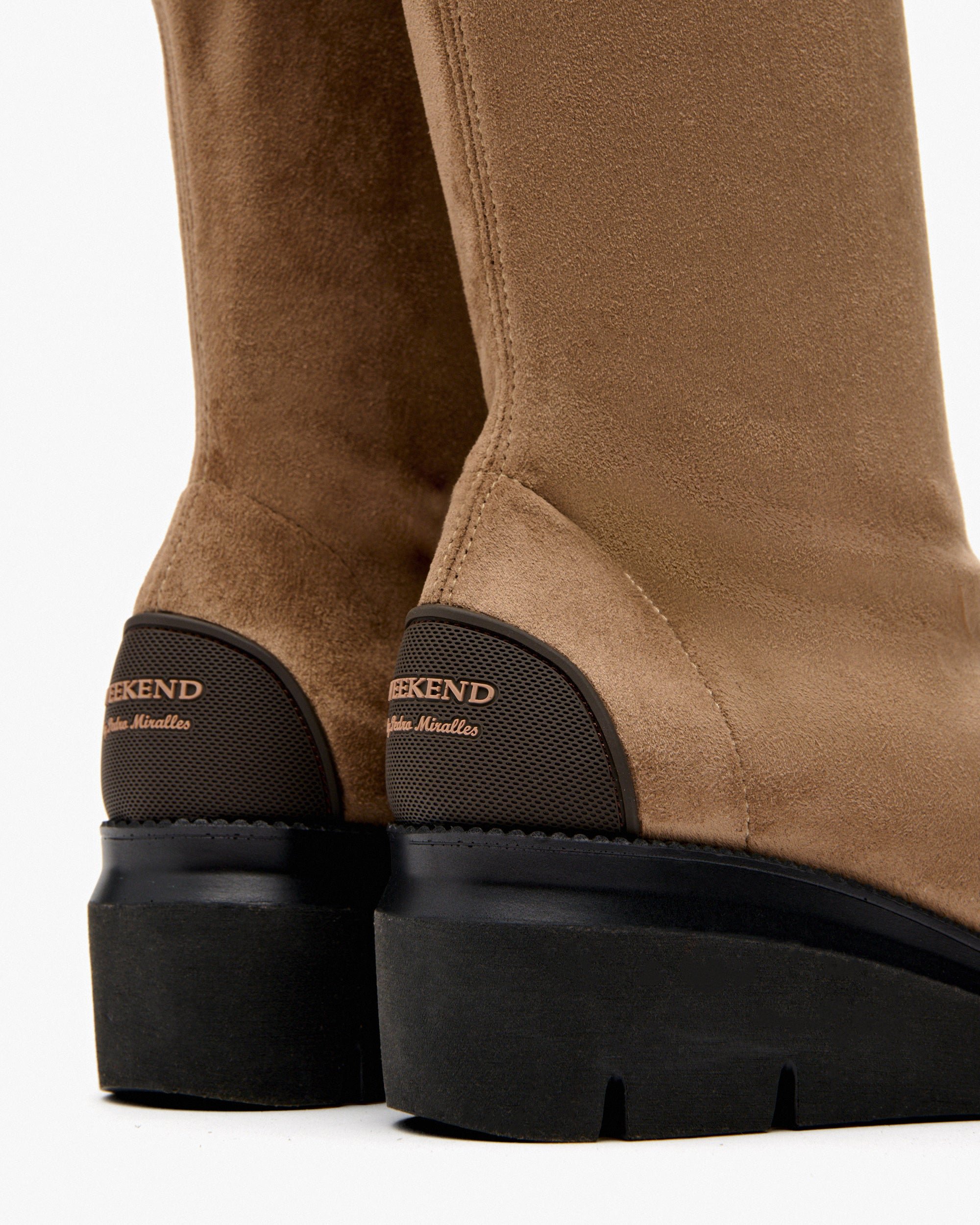 Gray stretch fabric suede effect boots PEDRO MIRALLES Grey