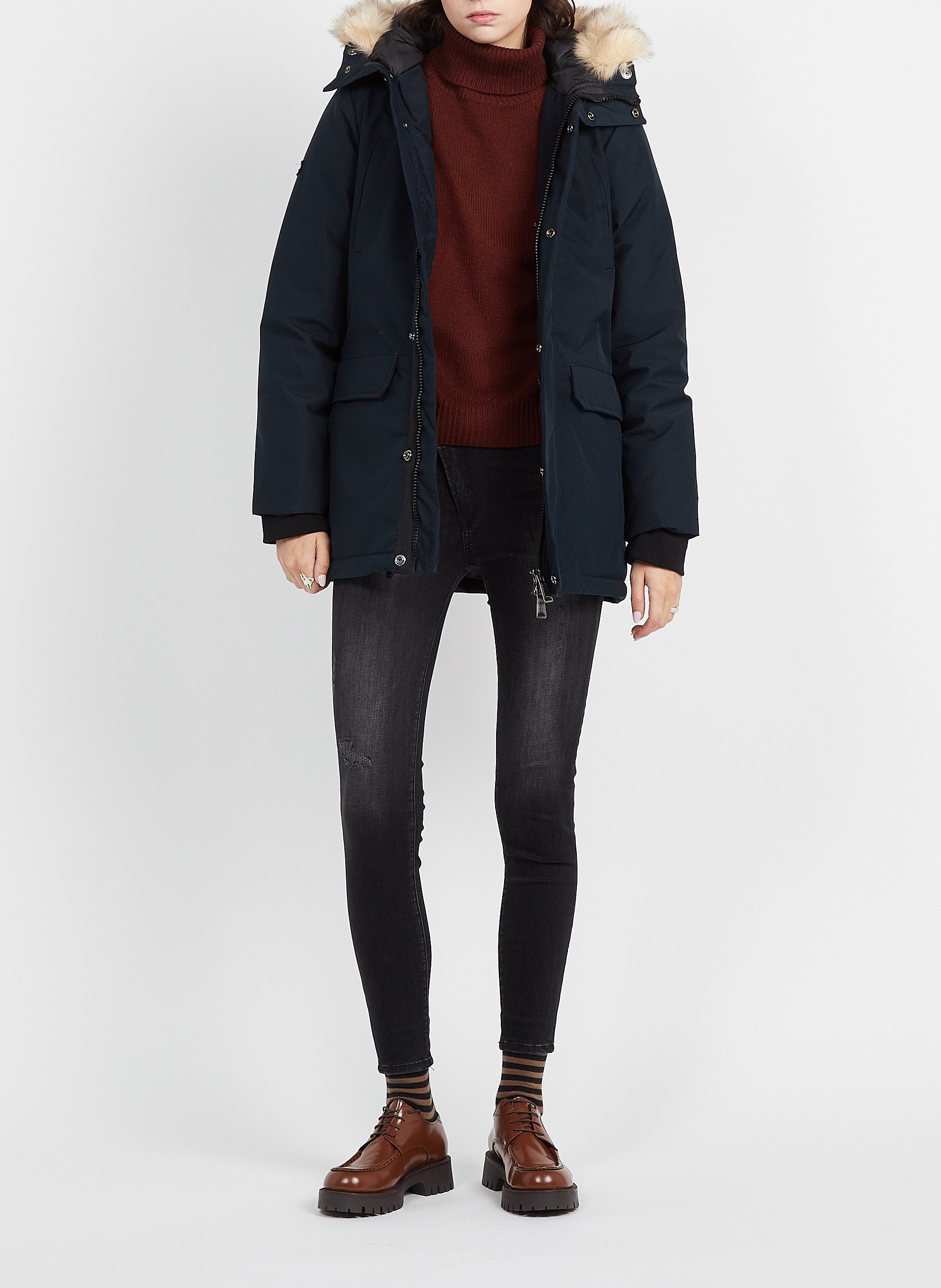 Parka à capuche SCHOTT Bleu