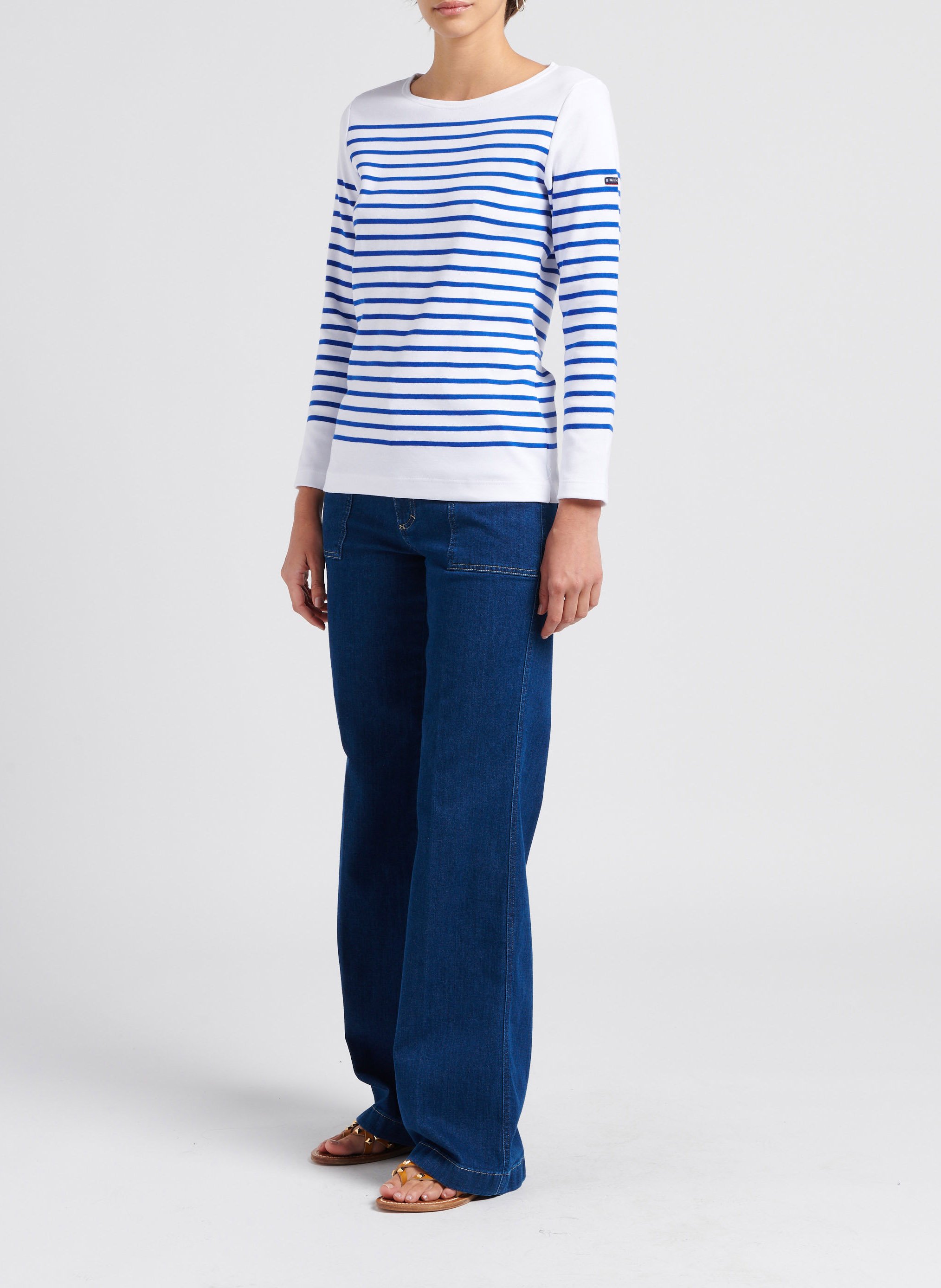 Matrosenshirt aus Jersey mit U-Boot-Ausschnitt ARMOR LUX Weiss