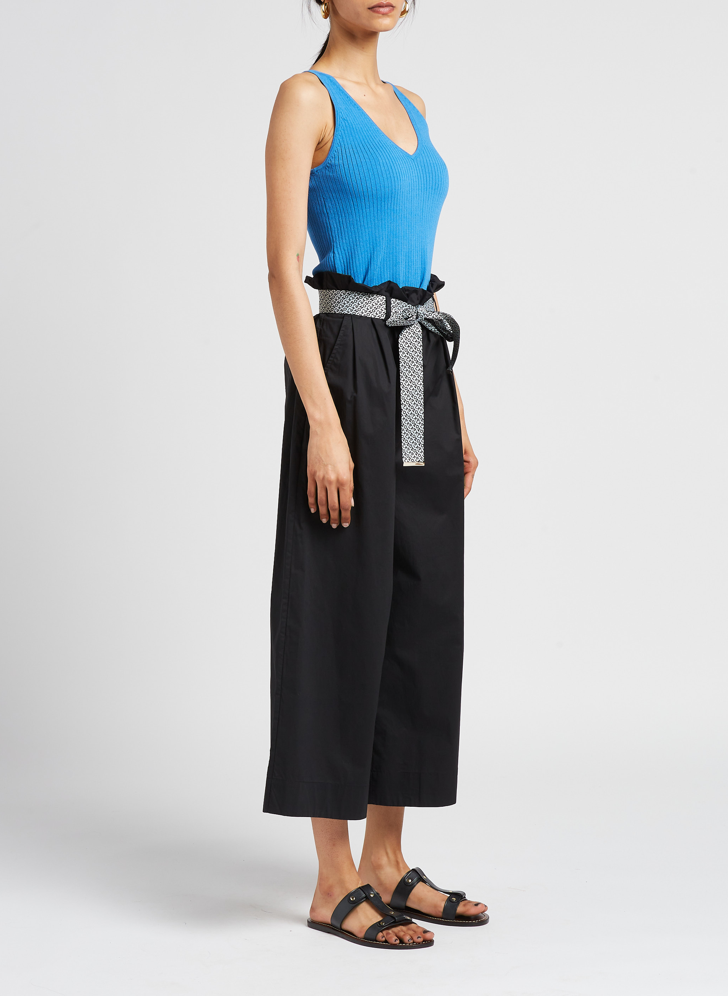 Katoenen carrotbroek met hoge taille PINKO Zwart