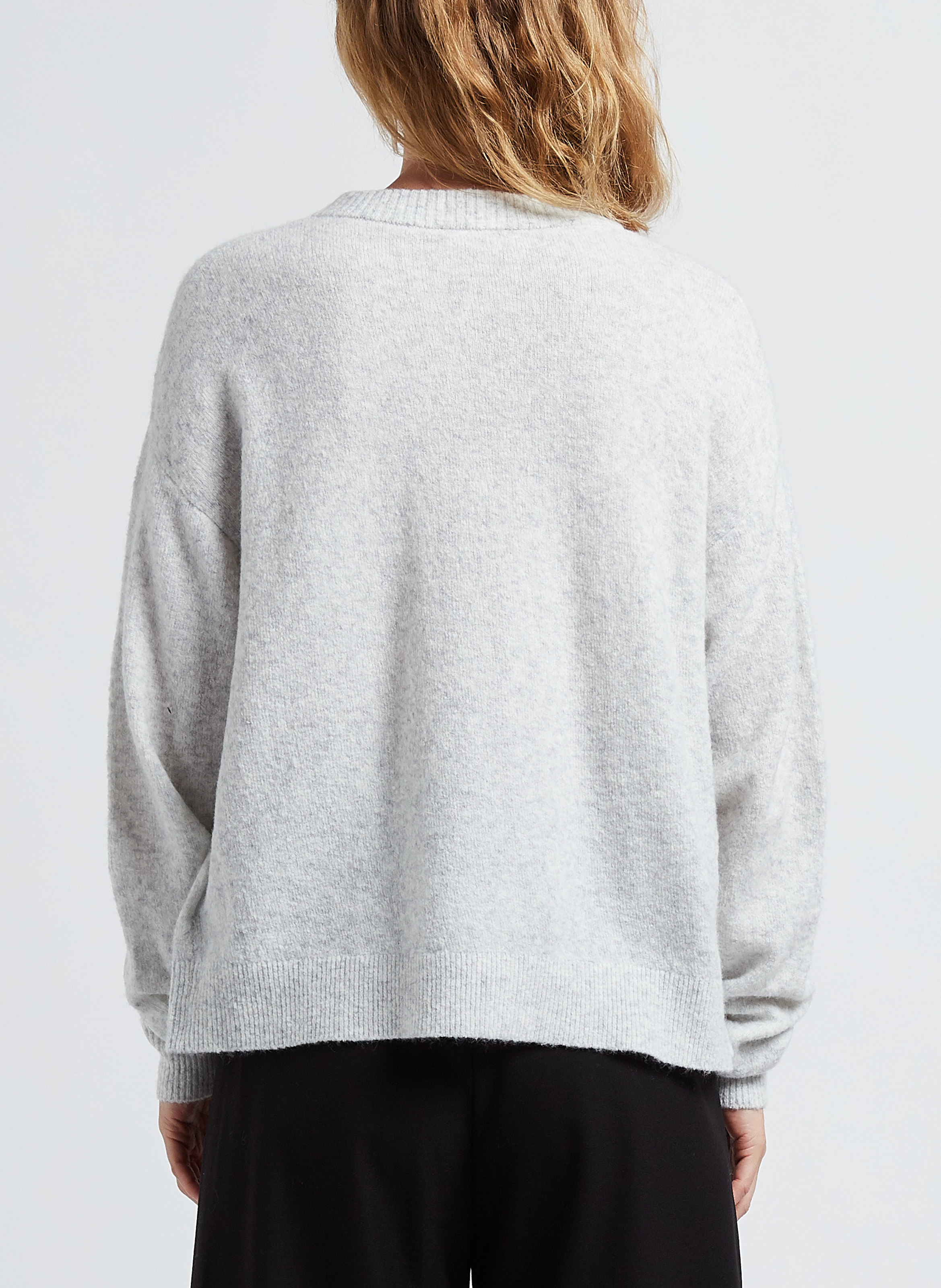 Geknöpfte Strickjacke mit Rundhalskragen AMERICAN VINTAGE Grau