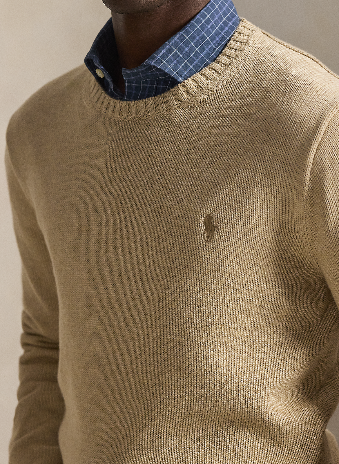 Colour block cotton sweater POLO RALPH LAUREN Brown