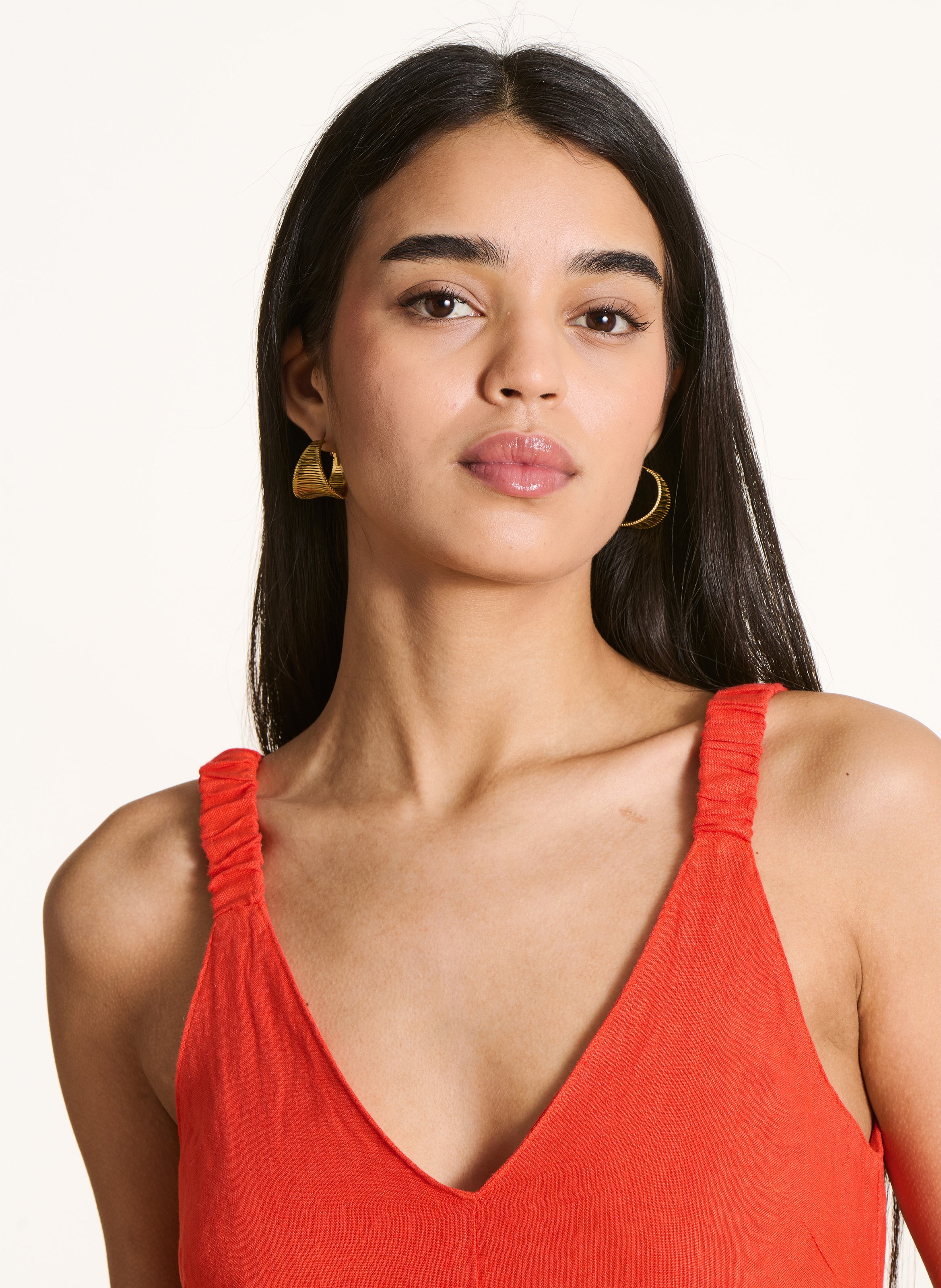 Jumpsuit trousers in plain linen LA FEE MARABOUTEE Pink