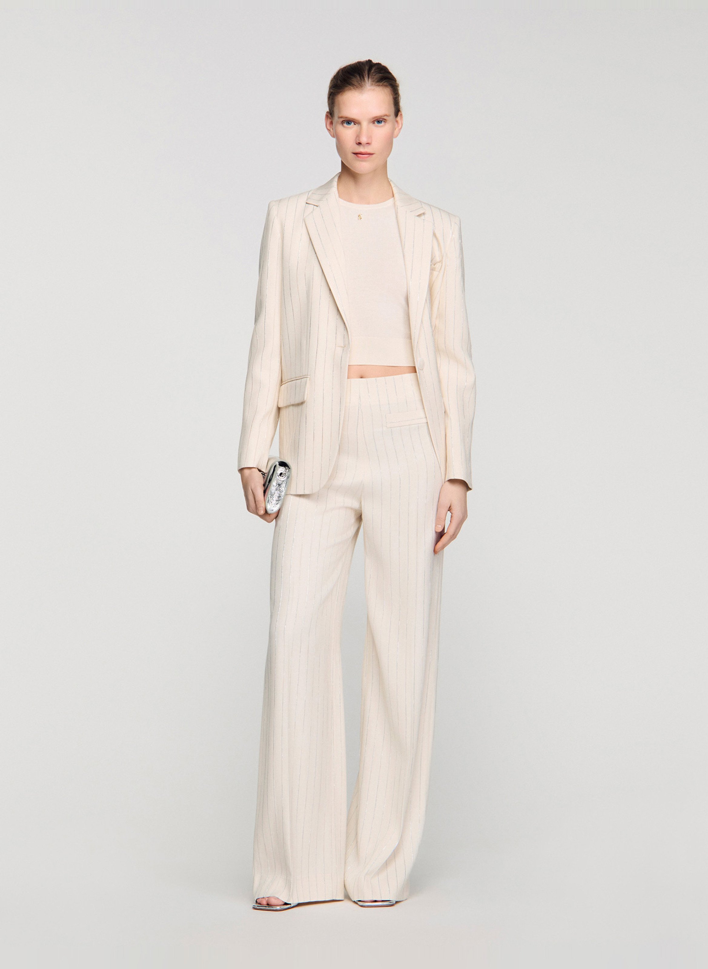 Gestreepte pantalon SANDRO Beige