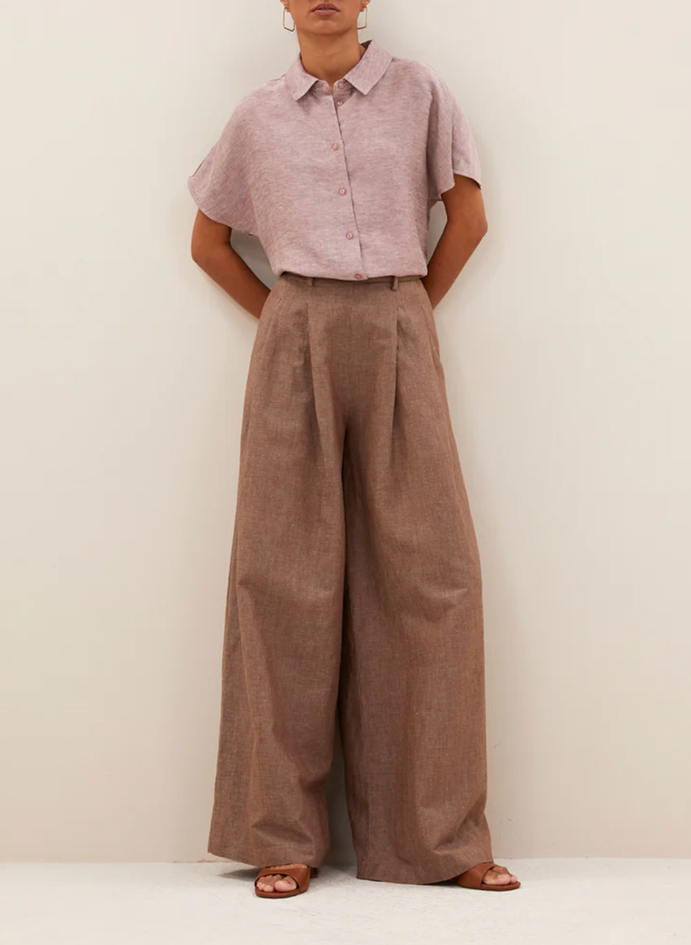 Chemise ample col classique en coton BY BAR Rose